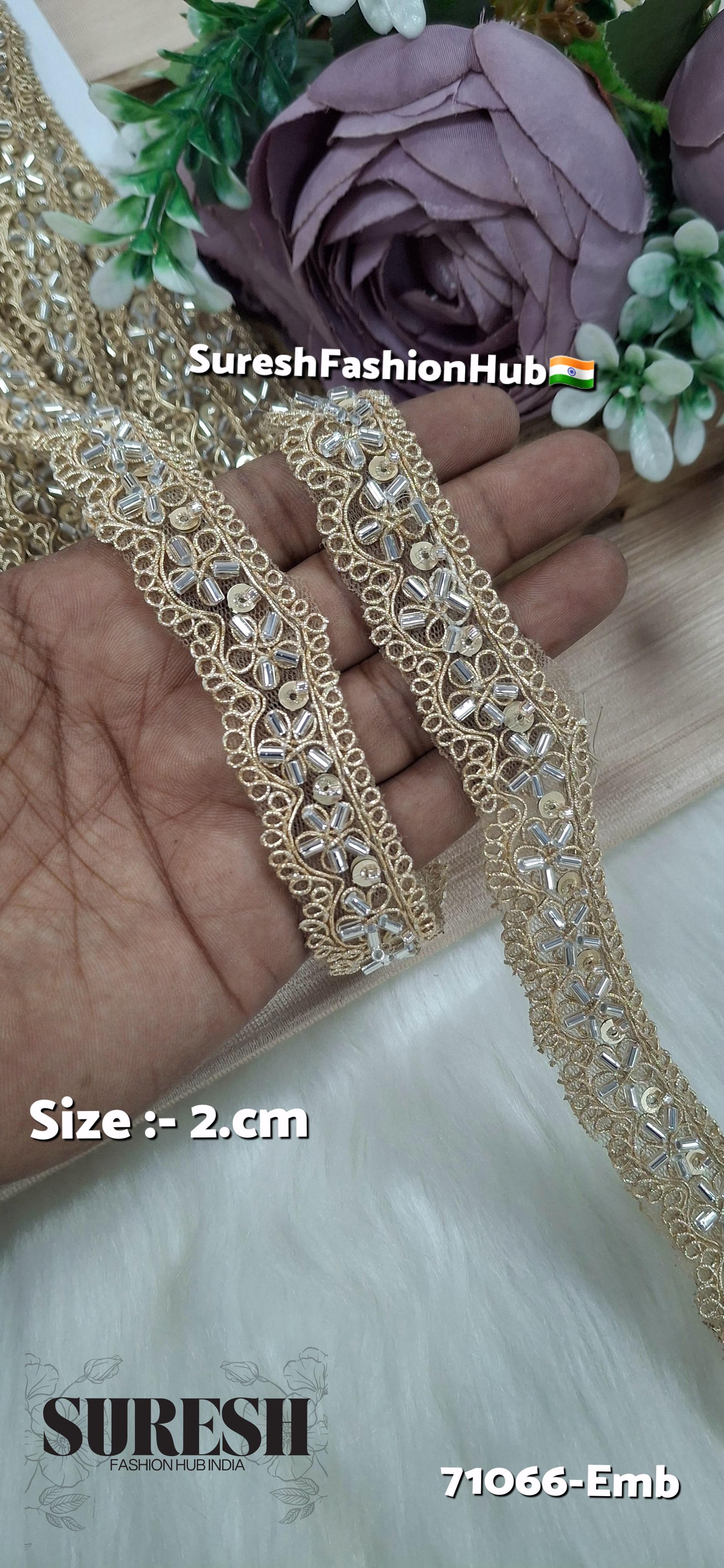 Lightlist Gold Floral Cutwork Embroidery Lace