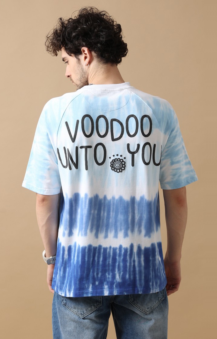 VUDU | Men's Blue Tie Dye Oversized T-Shirt