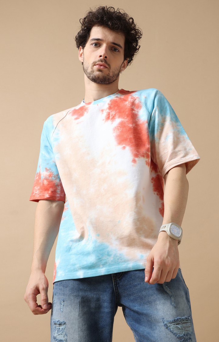 Men's Multicolour Tie Dye Oversized T-Shirt