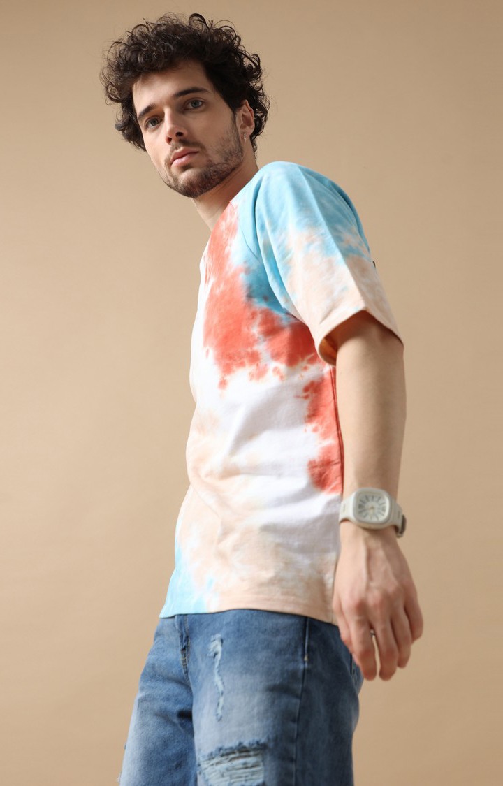 Men's Multicolour Tie Dye Oversized T-Shirt