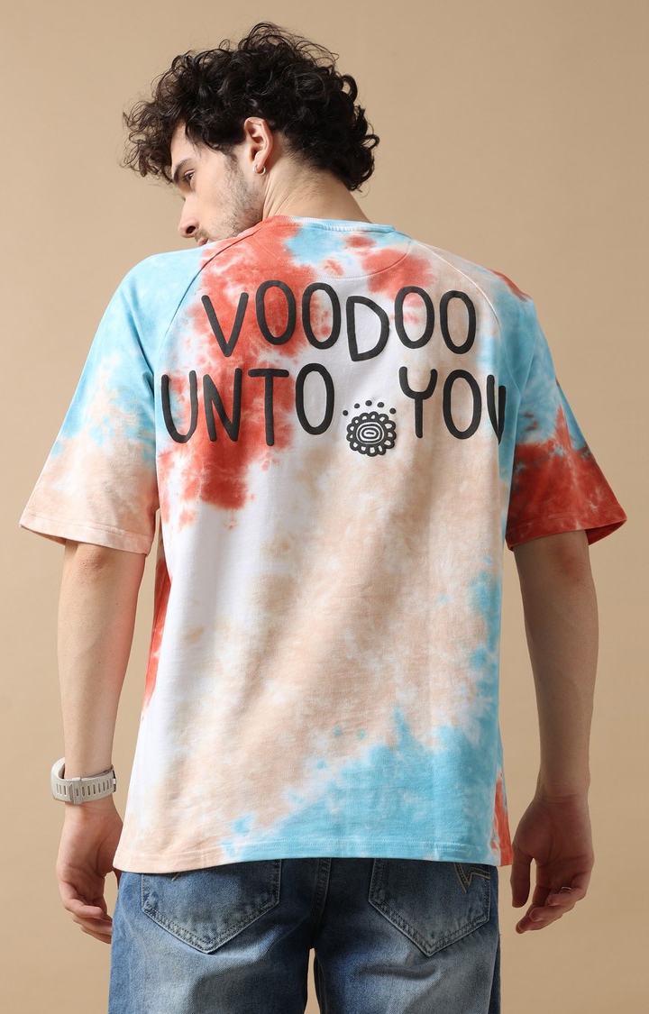 VUDU | Men's Multicolour Tie Dye Oversized T-Shirt