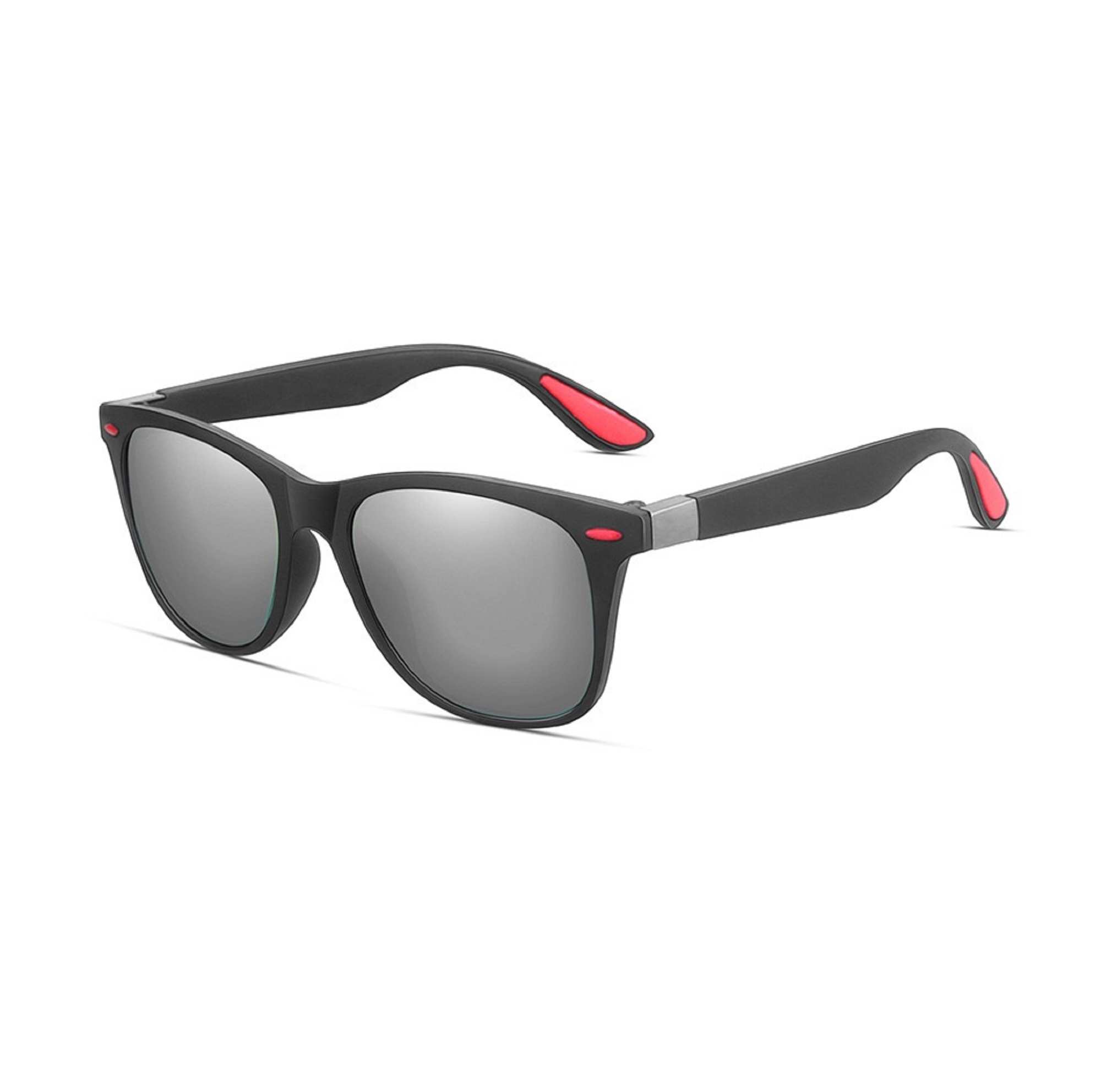 AUGEN Unisex Polarized Sunglasses With Square Black Frame & Blue Lenses