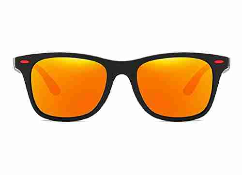 AUGEN Unisex Adult Sport Polarized Sunglasses (Black Frame, Red Lens) (Medium) - Pack of 1