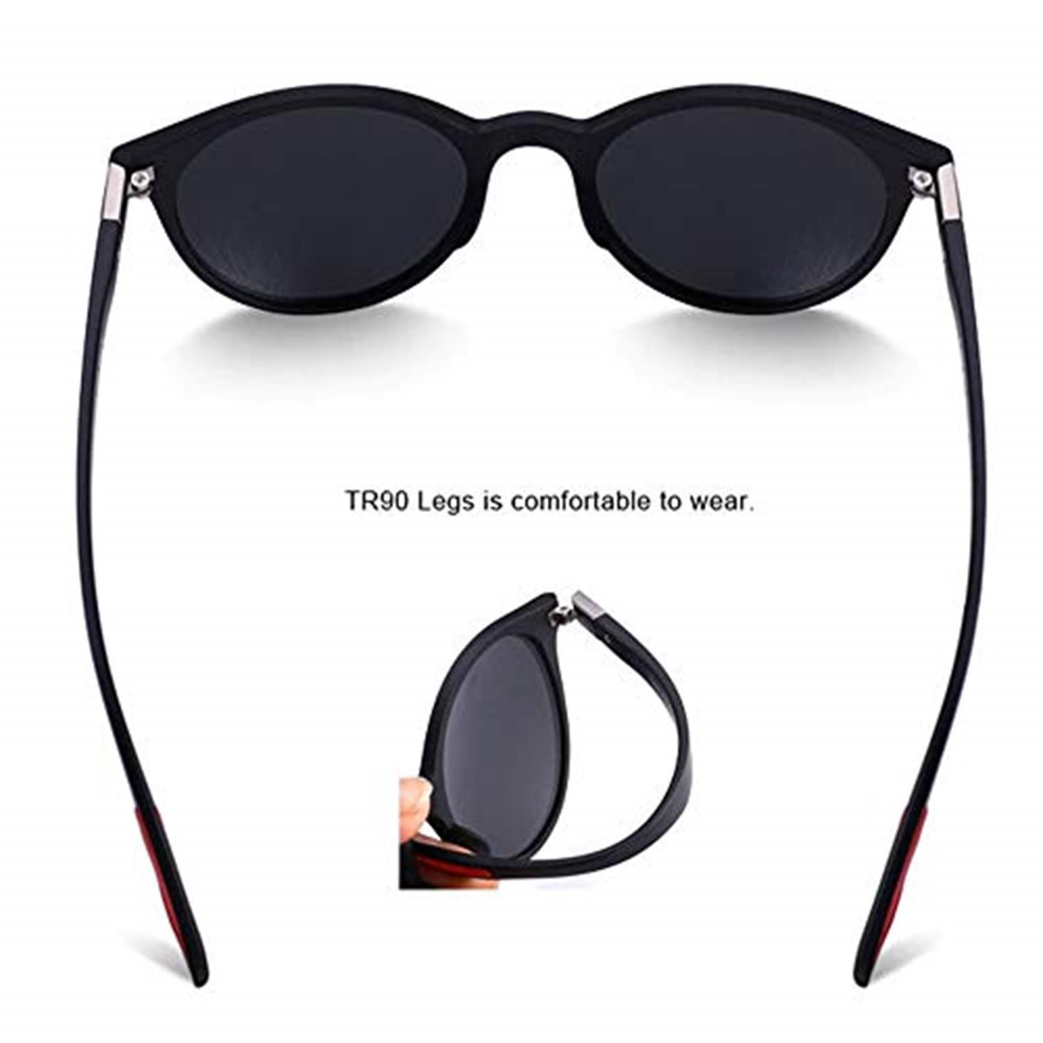 AUGEN Unisex Polarized Sunglasses With Round Brown Frame & Brown Lenses