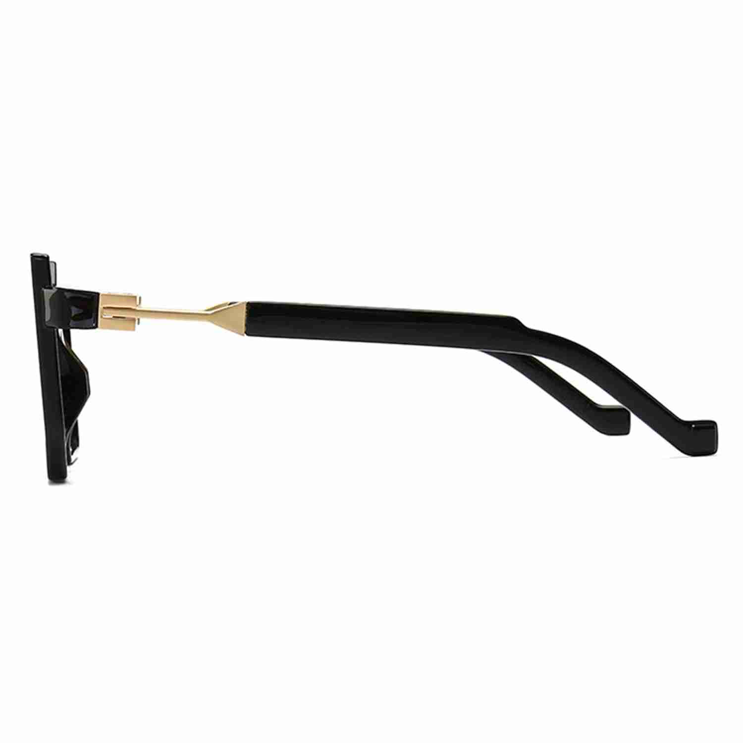 AUGEN by Visions India Retro Vintage Abstract Unisex Sunglasses UV400 Protected (Black)