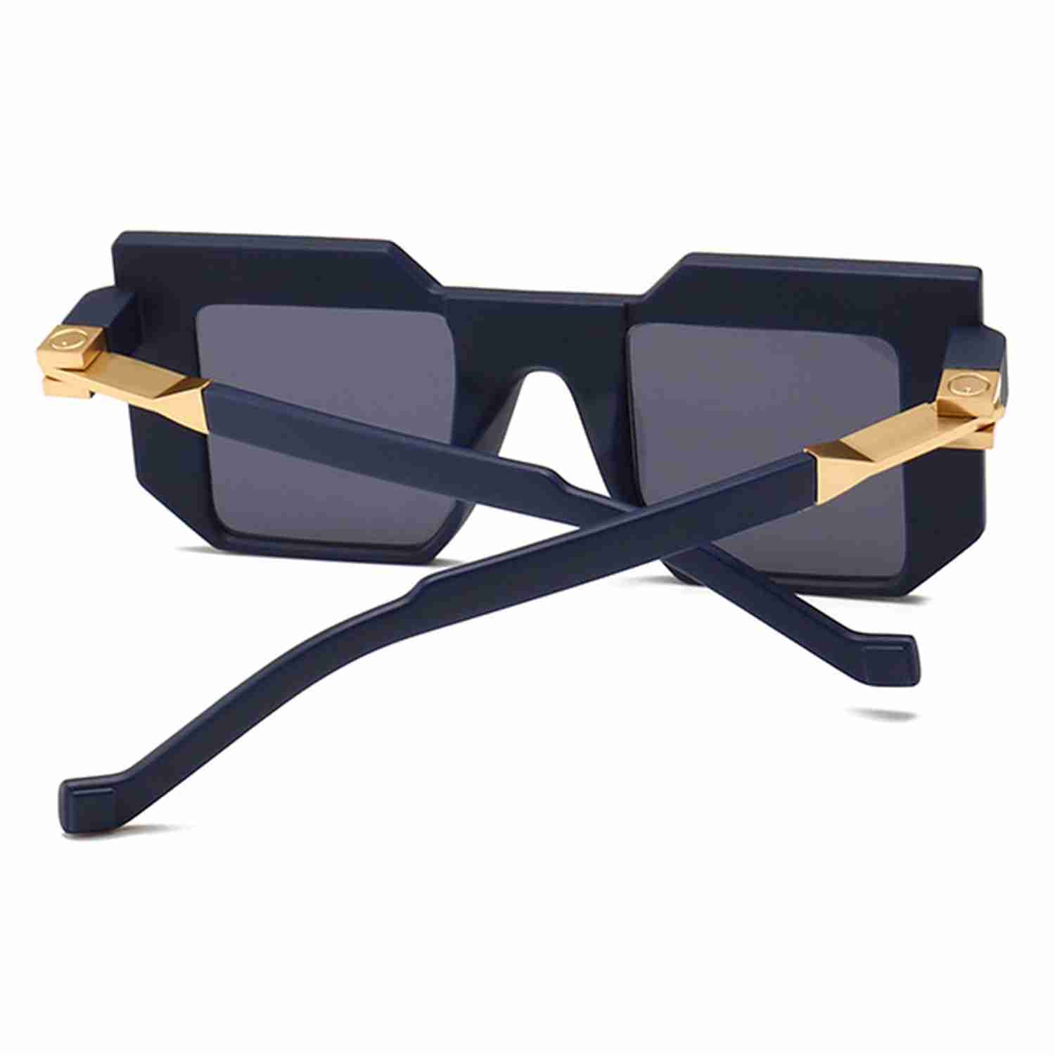 AUGEN by Visions India Retro Vintage Abstract Unisex Sunglasses UV400 Protected (Blue)