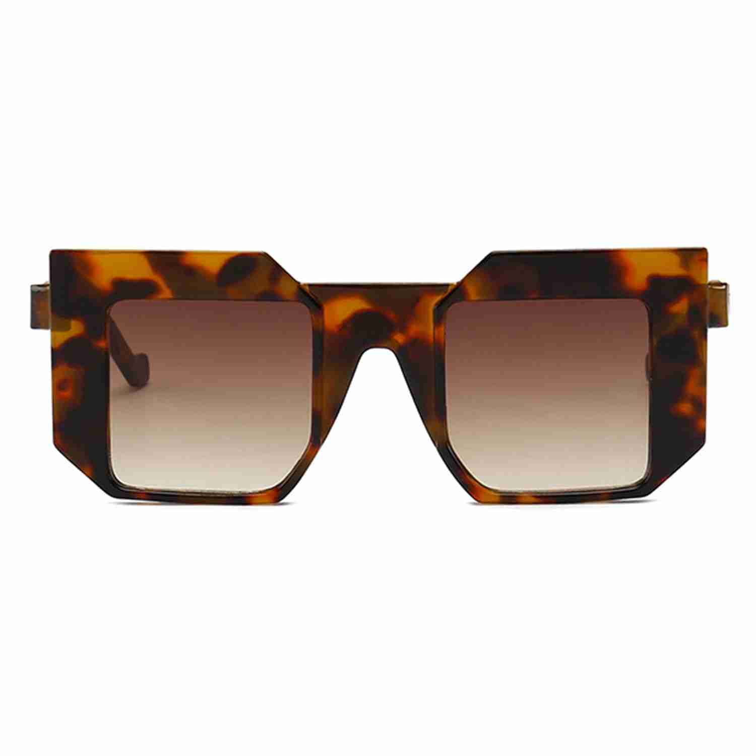 AUGEN by Visions India Retro Vintage Abstract Unisex Sunglasses UV400 Protected (Brown)
