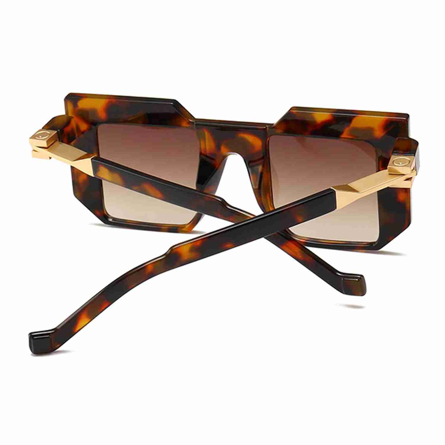 AUGEN by Visions India Retro Vintage Abstract Unisex Sunglasses UV400 Protected (Brown)
