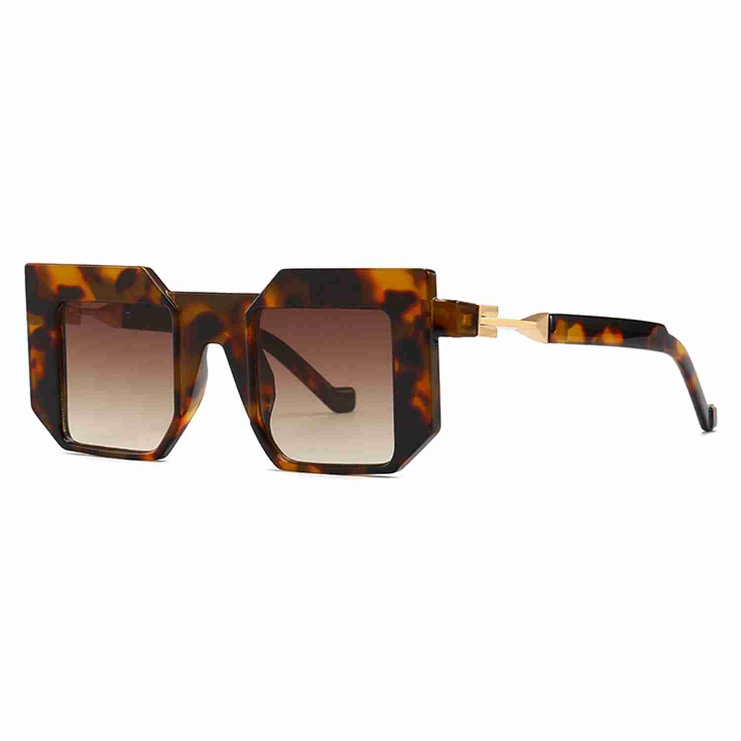 AUGEN by Visions India Retro Vintage Abstract Unisex Sunglasses UV400 Protected (Brown)