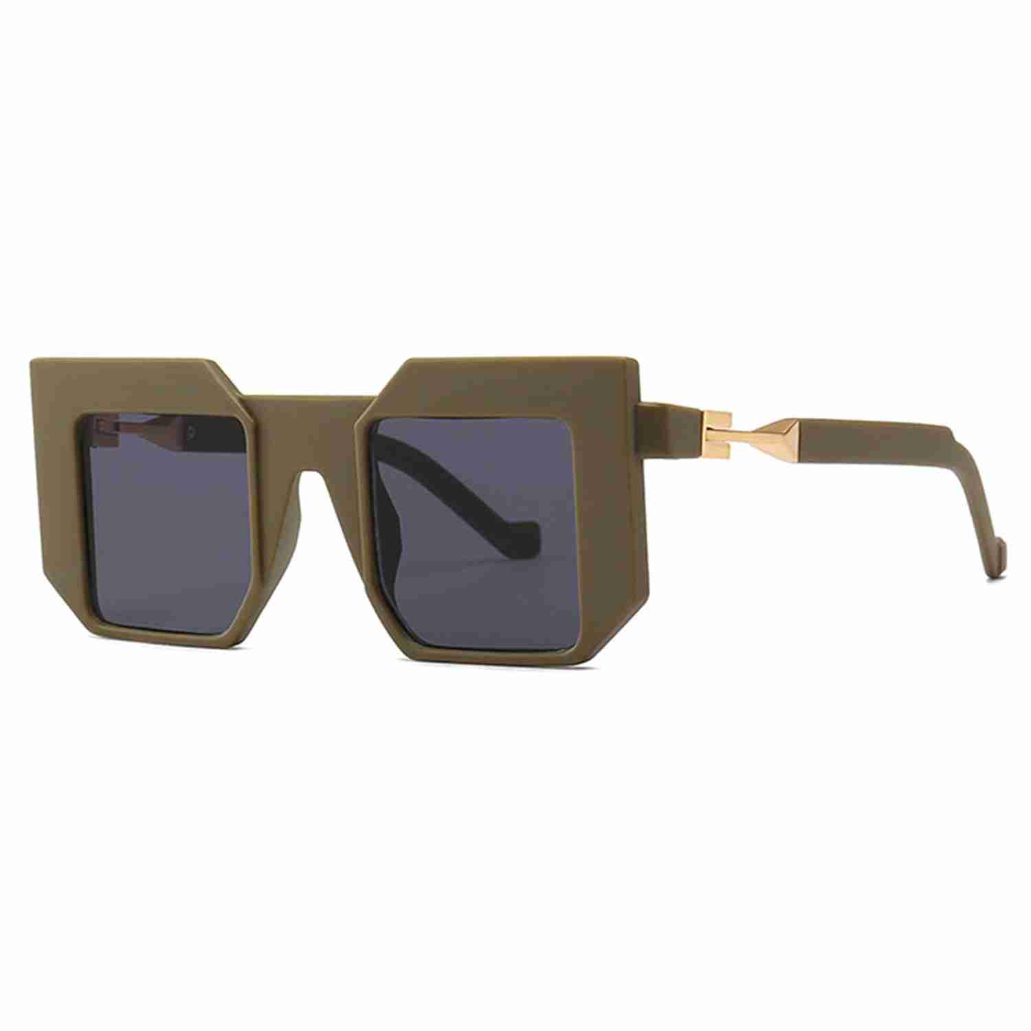 AUGEN by Visions India Retro Vintage Abstract Unisex Sunglasses UV400 Protected (Gray)