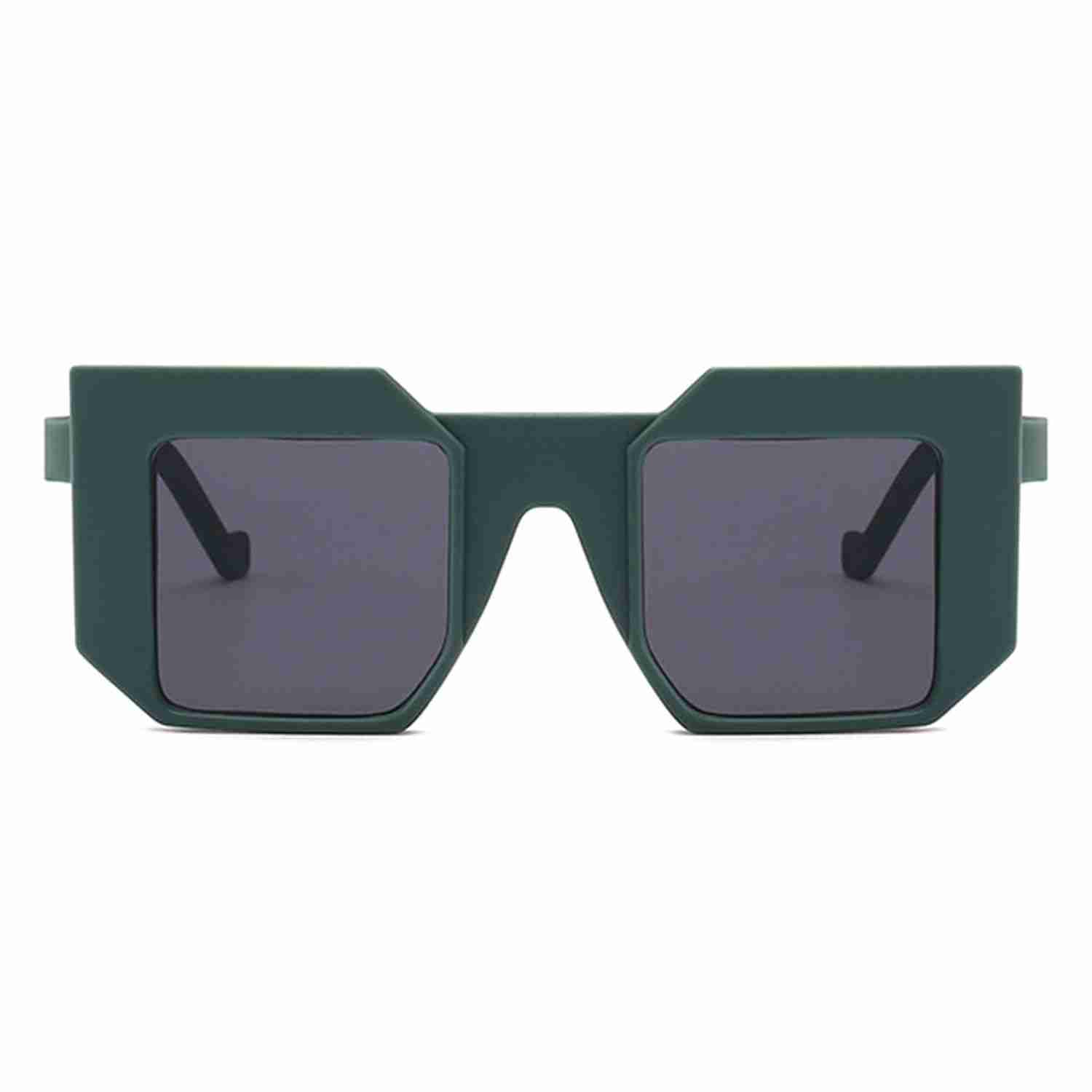 AUGEN by Visions India Retro Vintage Abstract Unisex Sunglasses UV400 Protected (Green)