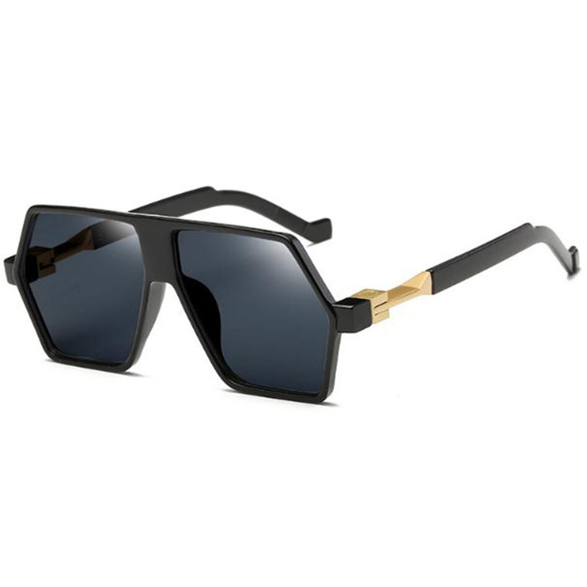 AUGEN By Visions India Retro Vintage Abstract Unisex Sunglasses UV400 Protected (Black)