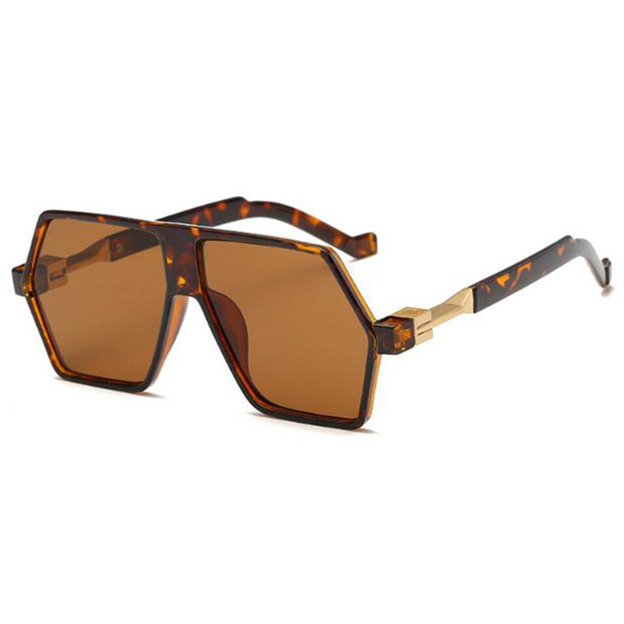 AUGEN By Visions India Retro Vintage Abstract Unisex Sunglasses UV400 Protected (Brown)