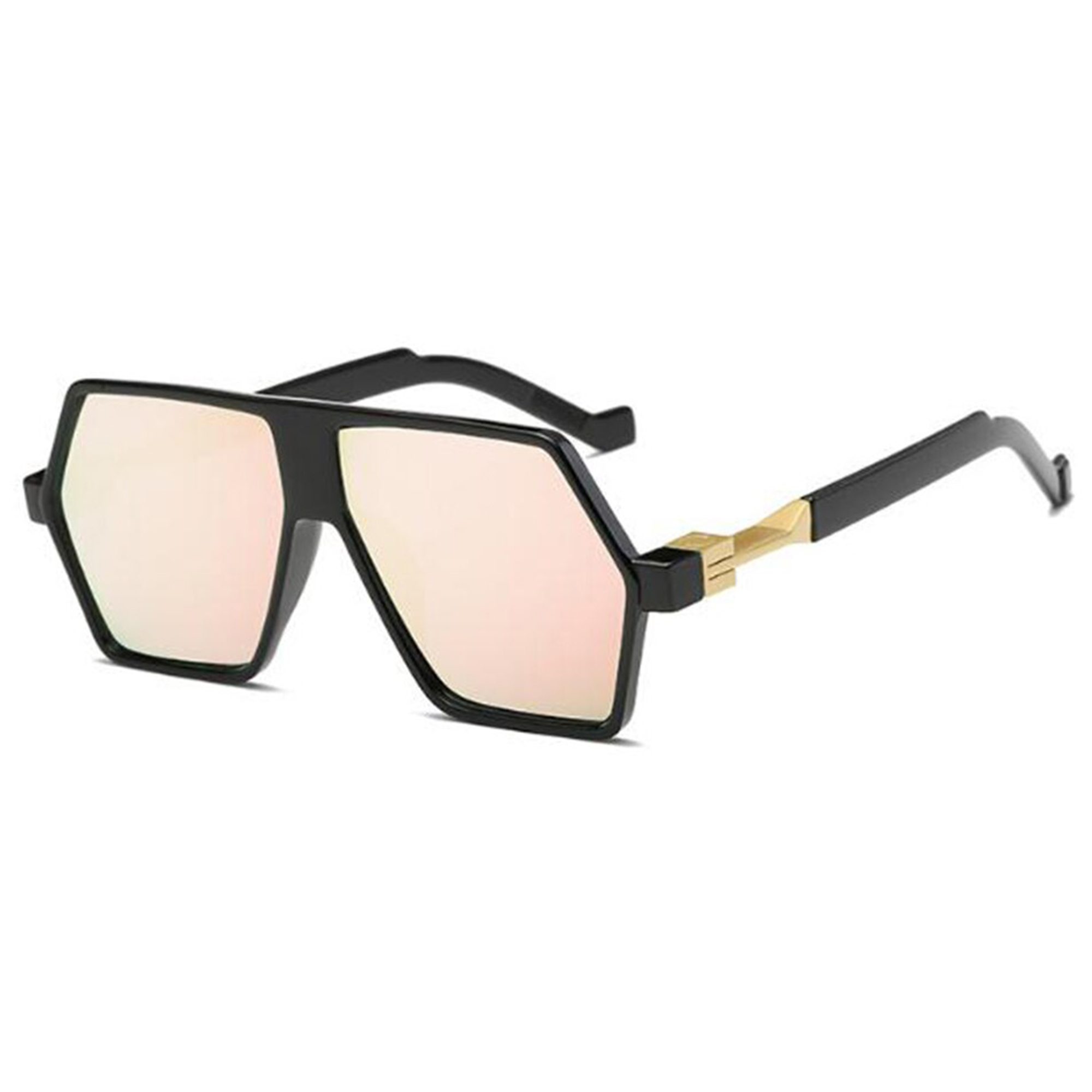 AUGEN By Visions India Retro Vintage Abstract Unisex Sunglasses UV400 Protected (Pink)