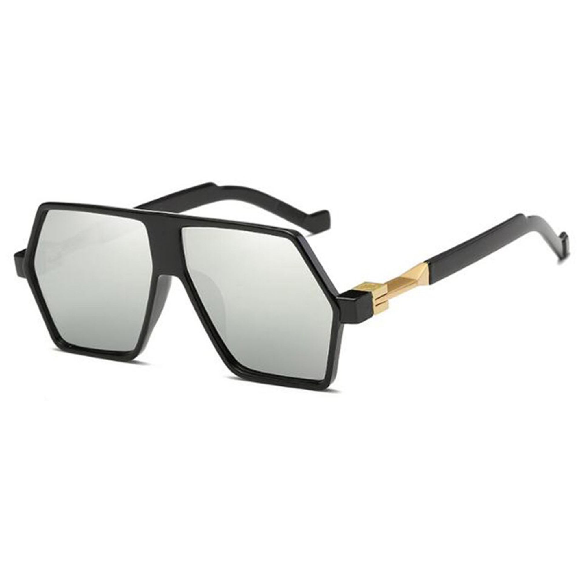 AUGEN By Visions India Retro Vintage Abstract Unisex Sunglasses UV400 Protected (Silver)