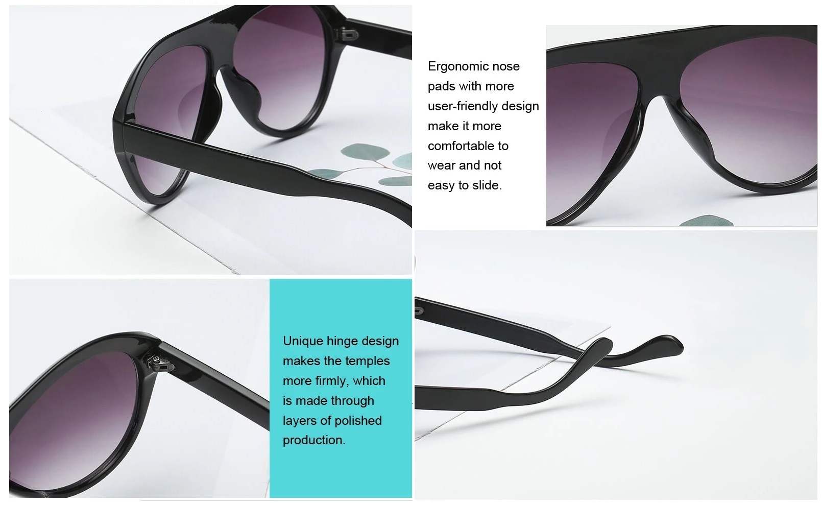AUGEN By Visions India Retro Vintage Abstract Unisex Sunglasses UV400 Protected Large Size (Black, 105)