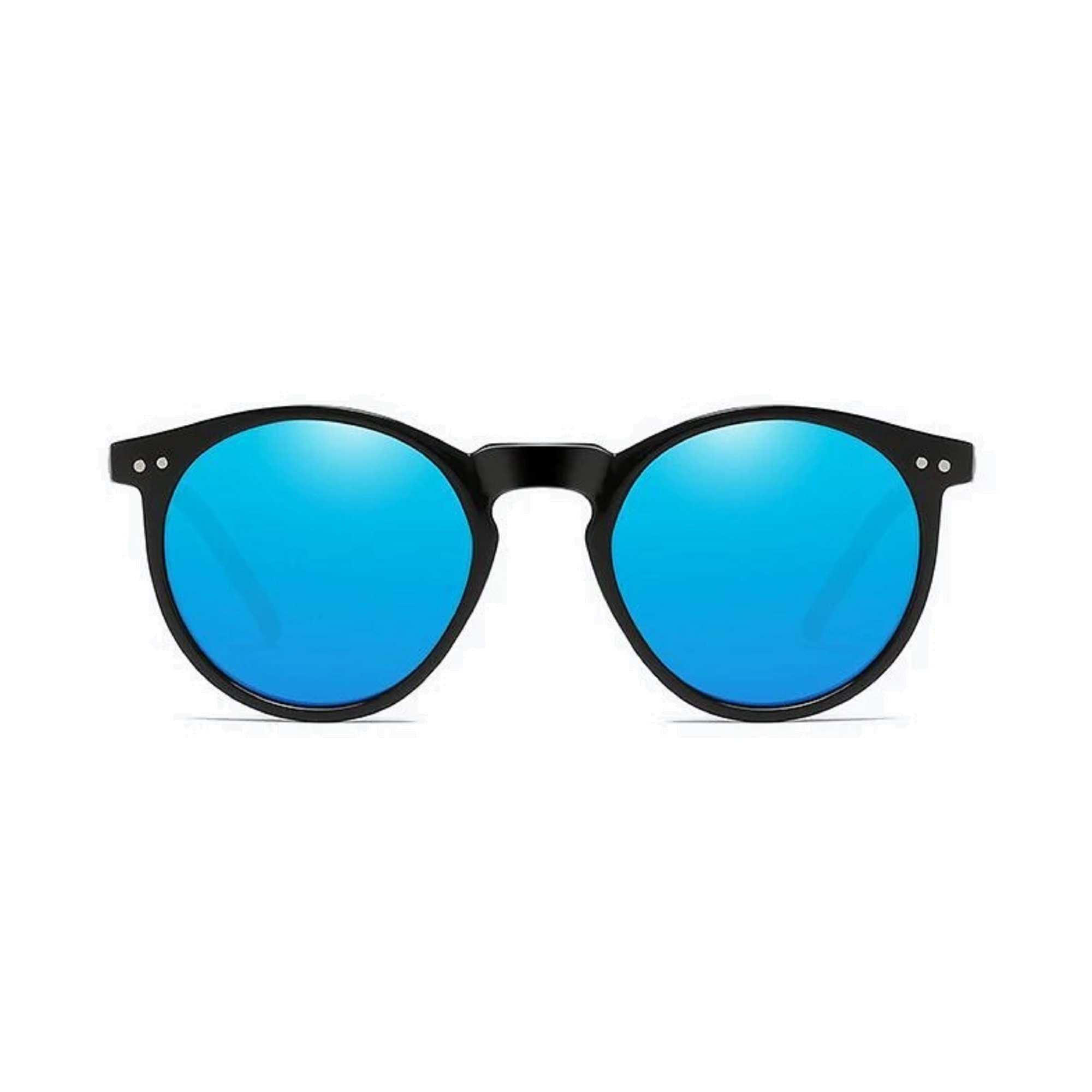 AUGEN By Visions India Retro Vintage Round Polarized Unisex Sunglasses UV400 Protected Medium Size (Blue, 106)