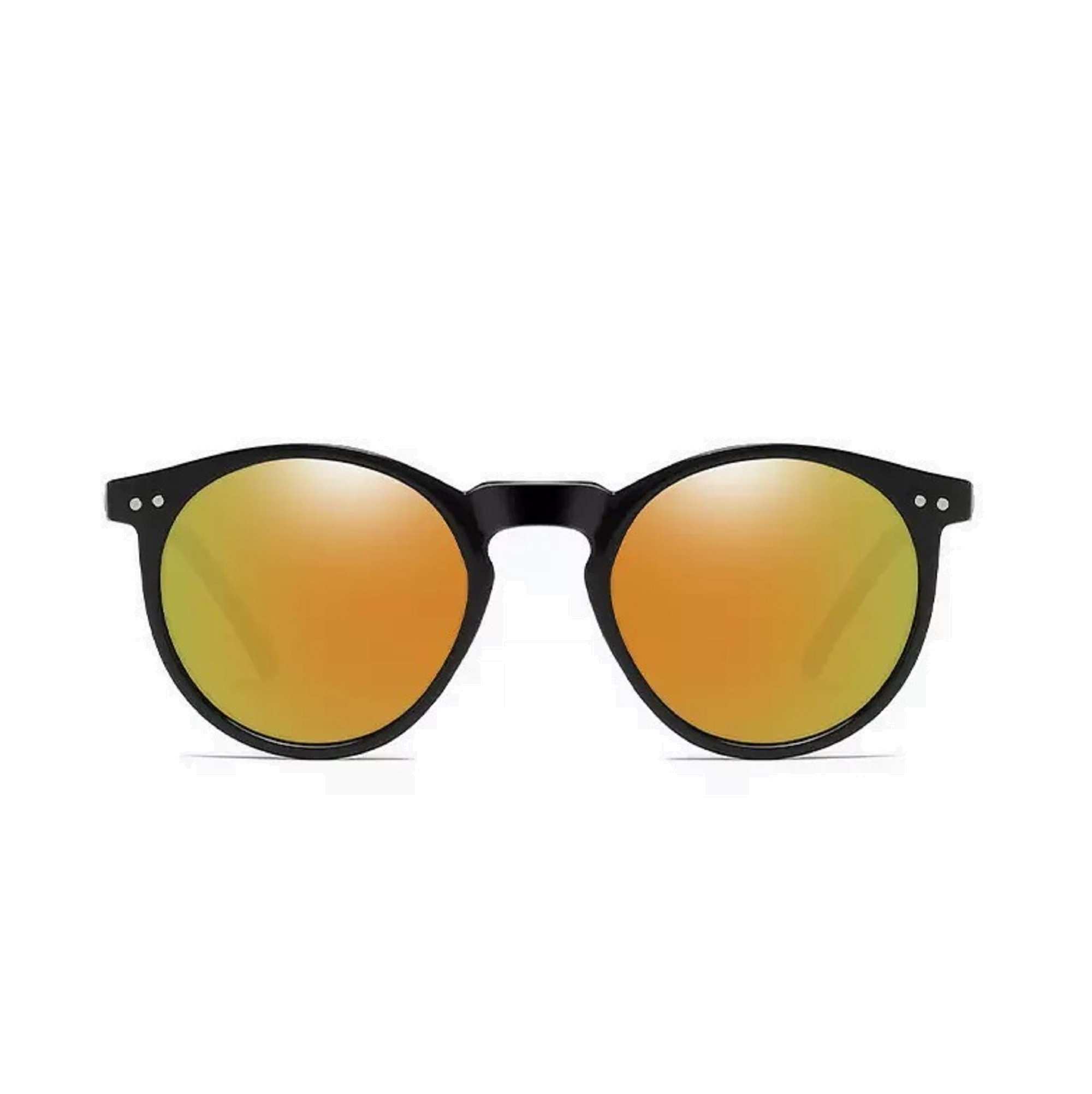 AUGEN By Visions India Retro Vintage Round Polarized Unisex Sunglasses UV400 Protected Medium Size (Gold, 106)