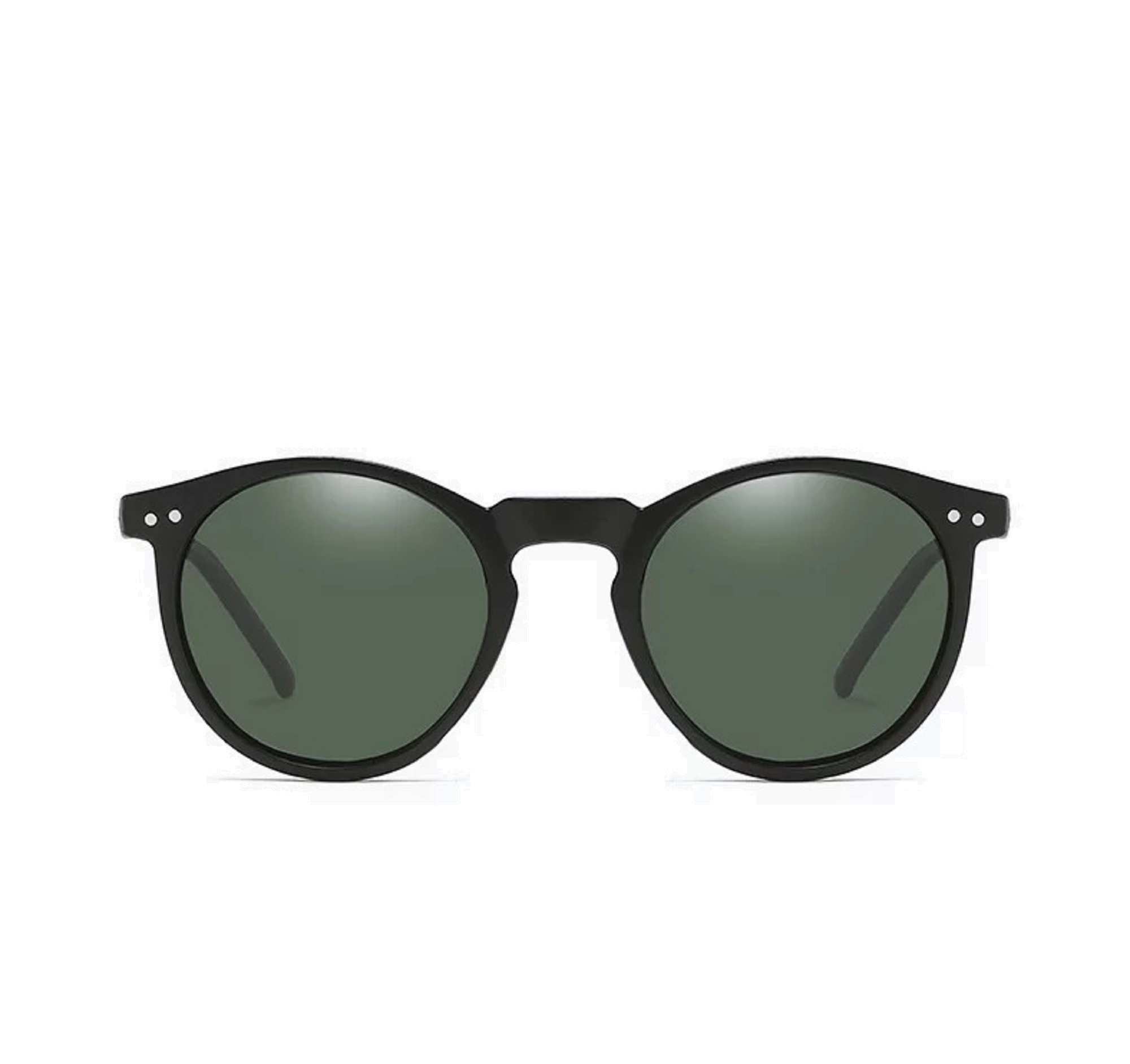 AUGEN By Visions India Retro Vintage Round Polarized Unisex Sunglasses UV400 Protected Medium Size (MatteBlack, 106)