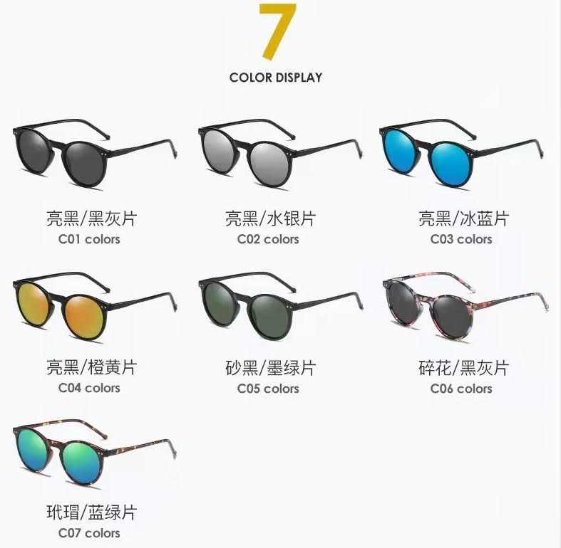 AUGEN By Visions India Retro Vintage Round Polarized Unisex Sunglasses UV400 Protected Medium Size (Silver, 106)