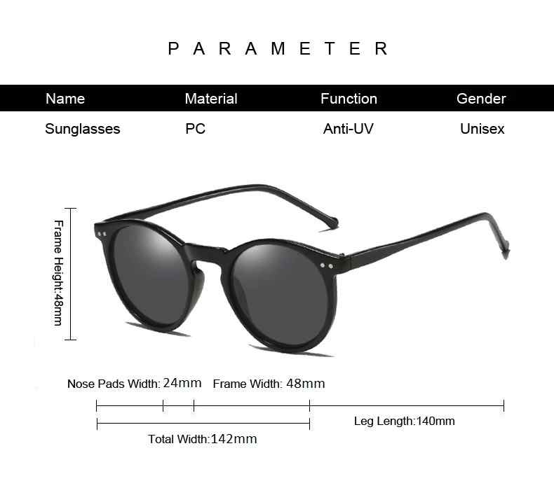 AUGEN By Visions India Retro Vintage Round Polarized Unisex Sunglasses UV400 Protected Medium Size (Silver, 106)
