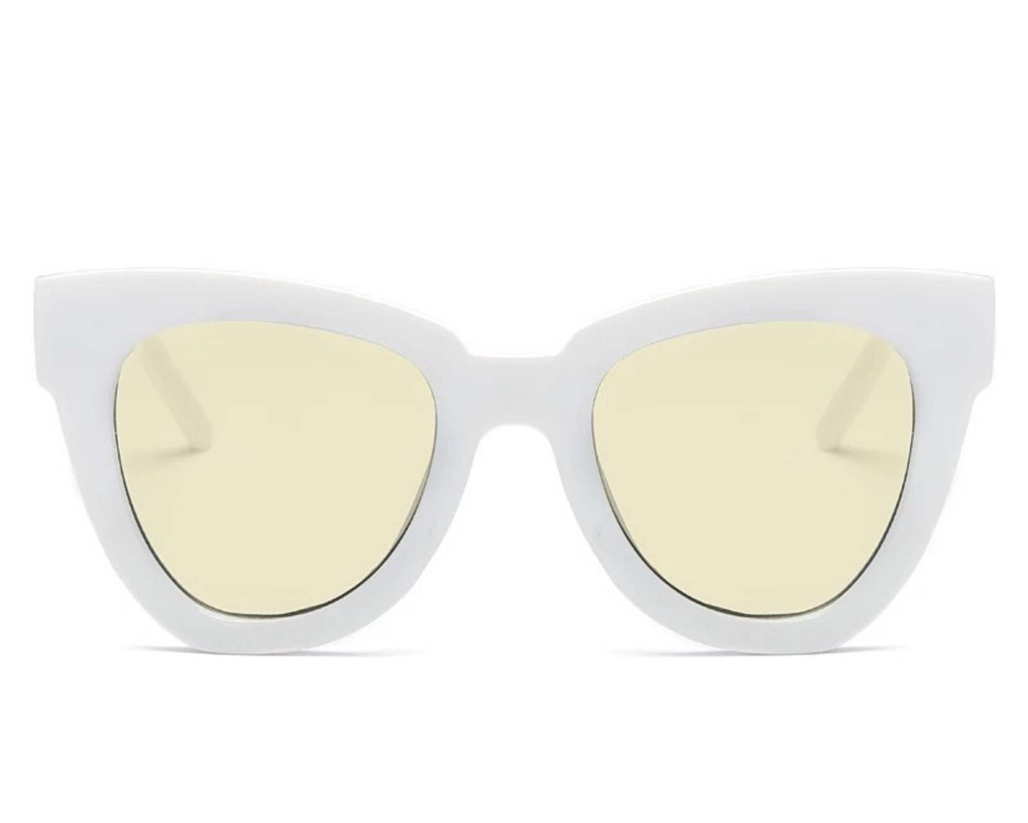 AUGEN By Visions India Retro Vintage Oversized Abstract Unisex Sunglasses UV400 Protected Large Size (Yellow, 108) - Pack of 1