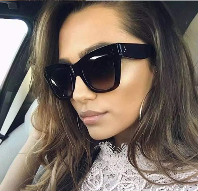 AUGEN By Visions India Retro Vintage Oversized Abstract Unisex Sunglasses UV400 Protected Large Size (C4, 111)