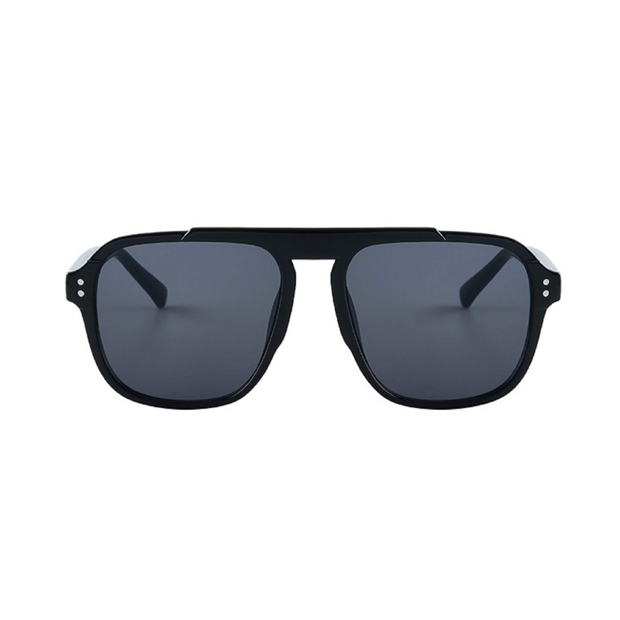 AUGEN By Visions India Retro Vintage Square Abstract Unisex Sunglasses UV Protected Large Size (Black, 114) - Pack of 1