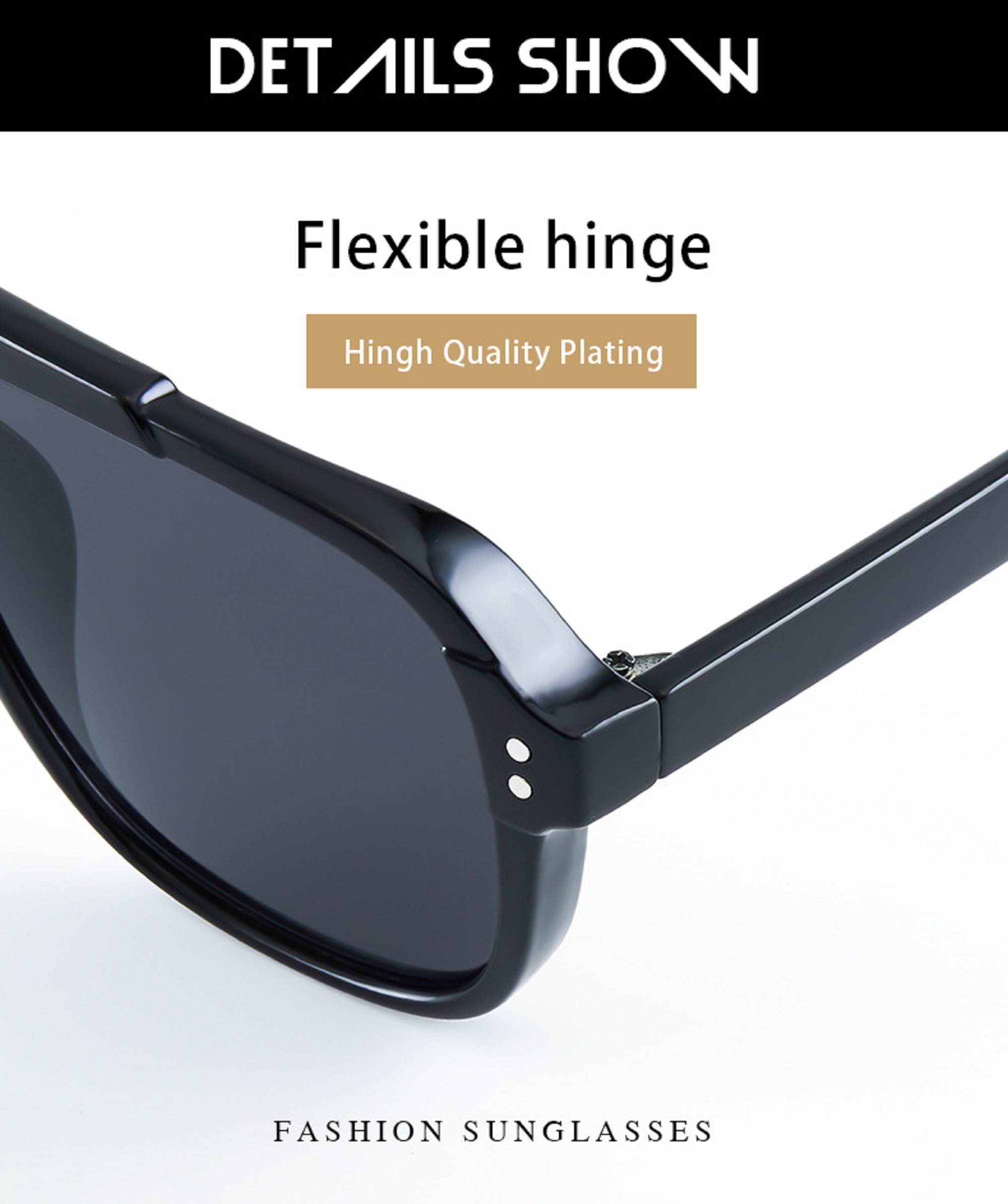 AUGEN By Visions India Retro Vintage Square Abstract Unisex Sunglasses UV Protected Large Size (Black, 114) - Pack of 1