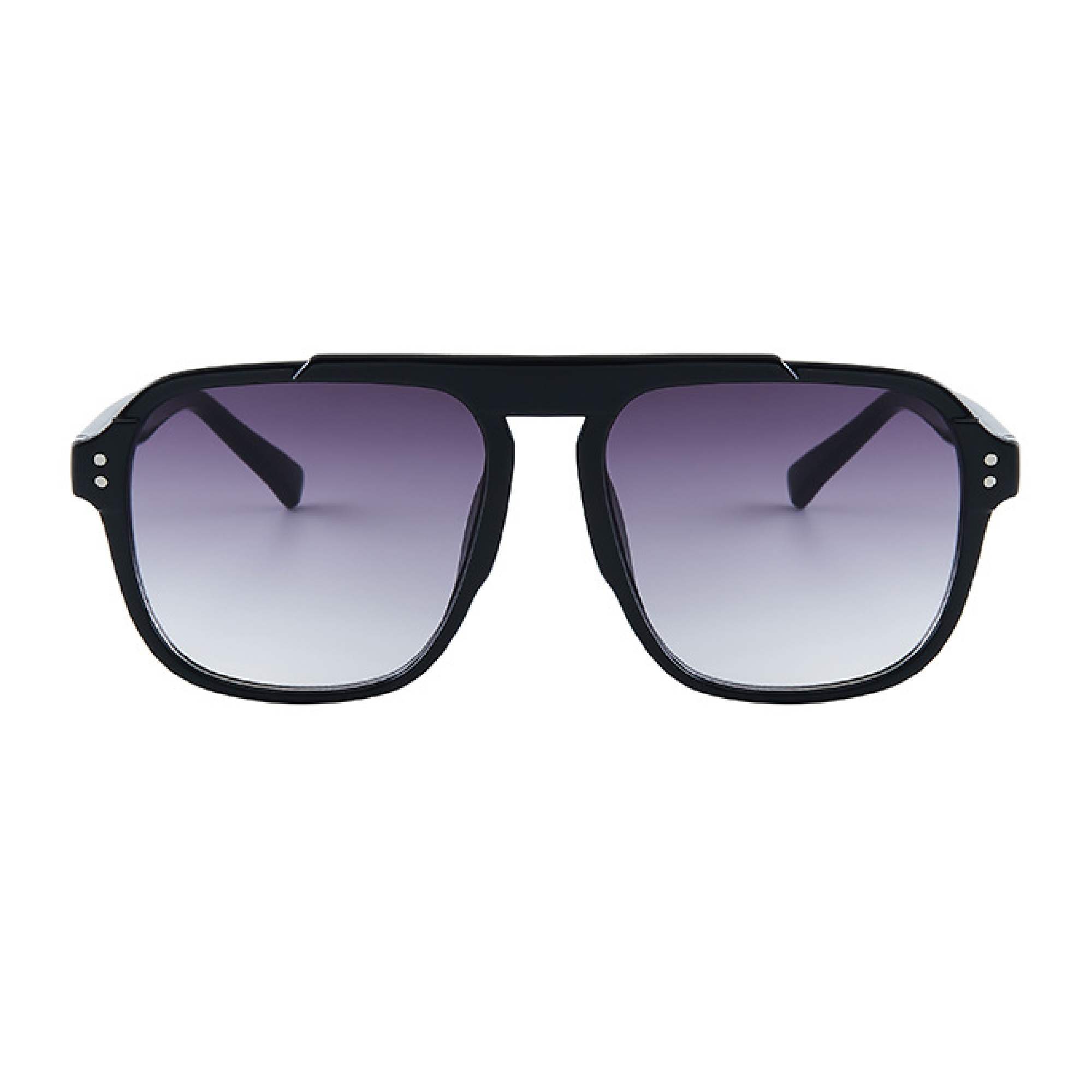 AUGEN By Visions India Retro Vintage Square Abstract Unisex Sunglasses UV400 Protected Large Size (Black 2, 114)- Pack of 1