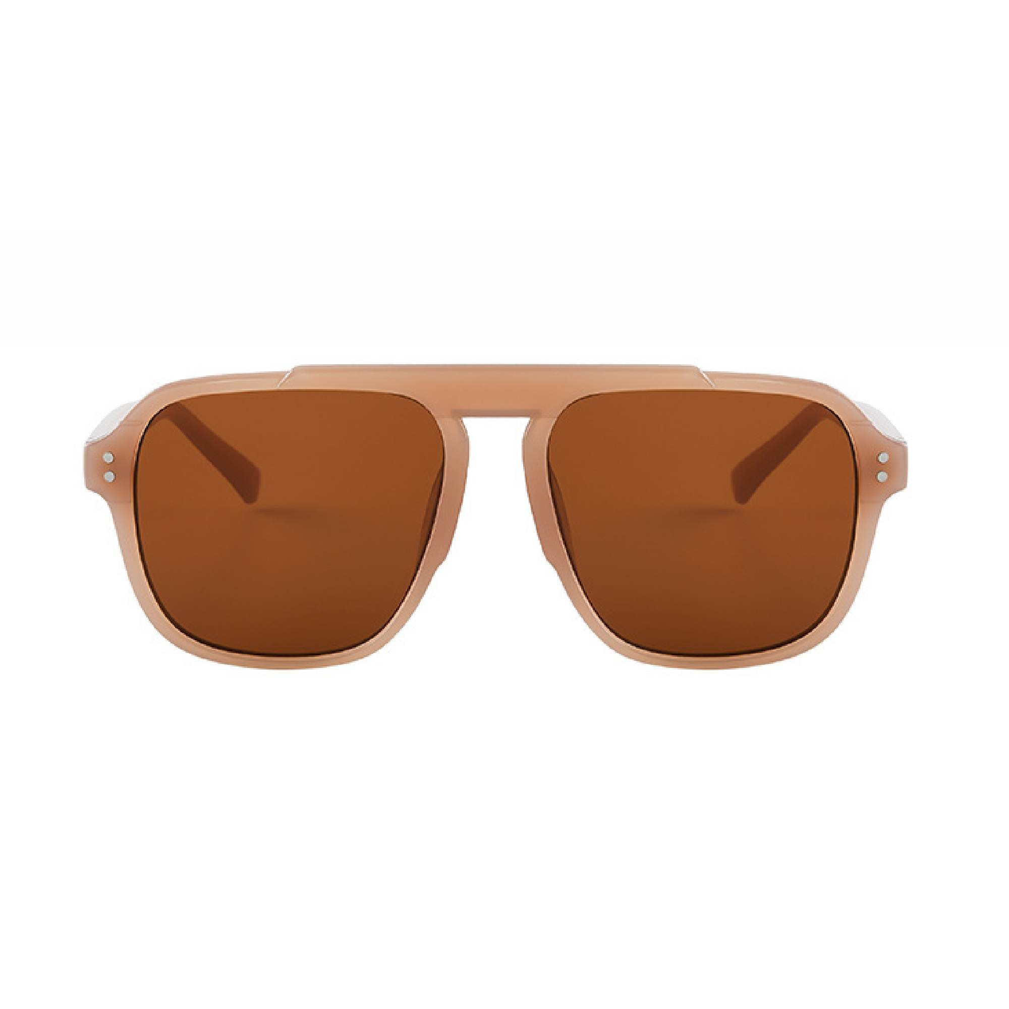 AUGEN By Visions India Retro Vintage Square Abstract Unisex Sunglasses UV400 Protected Large Size (Brown, 114)- Pack of 1