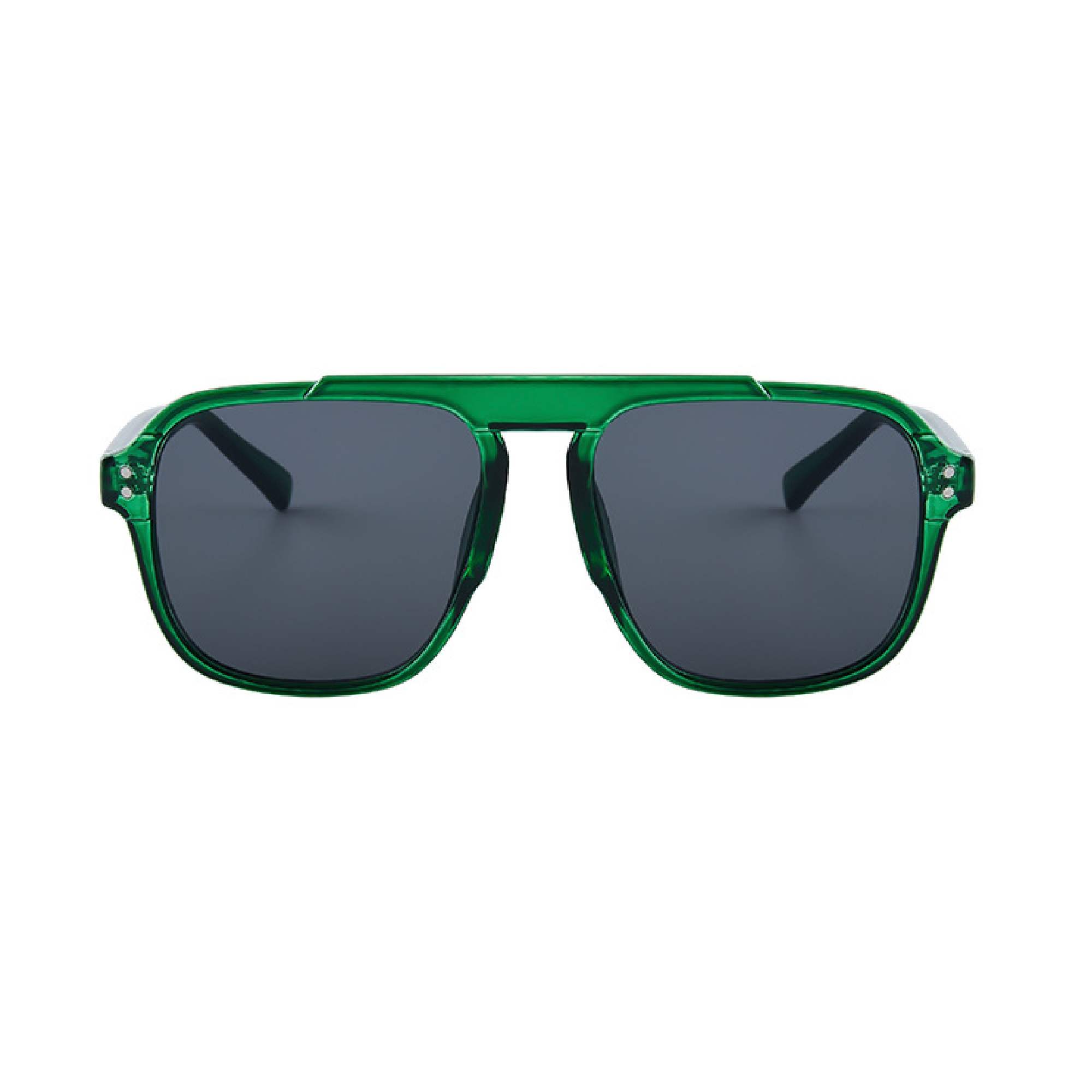 AUGEN By Visions India Retro Vintage Square Abstract Unisex Sunglasses UV400 Protected Large Size (Green, 114) - Pack of 1