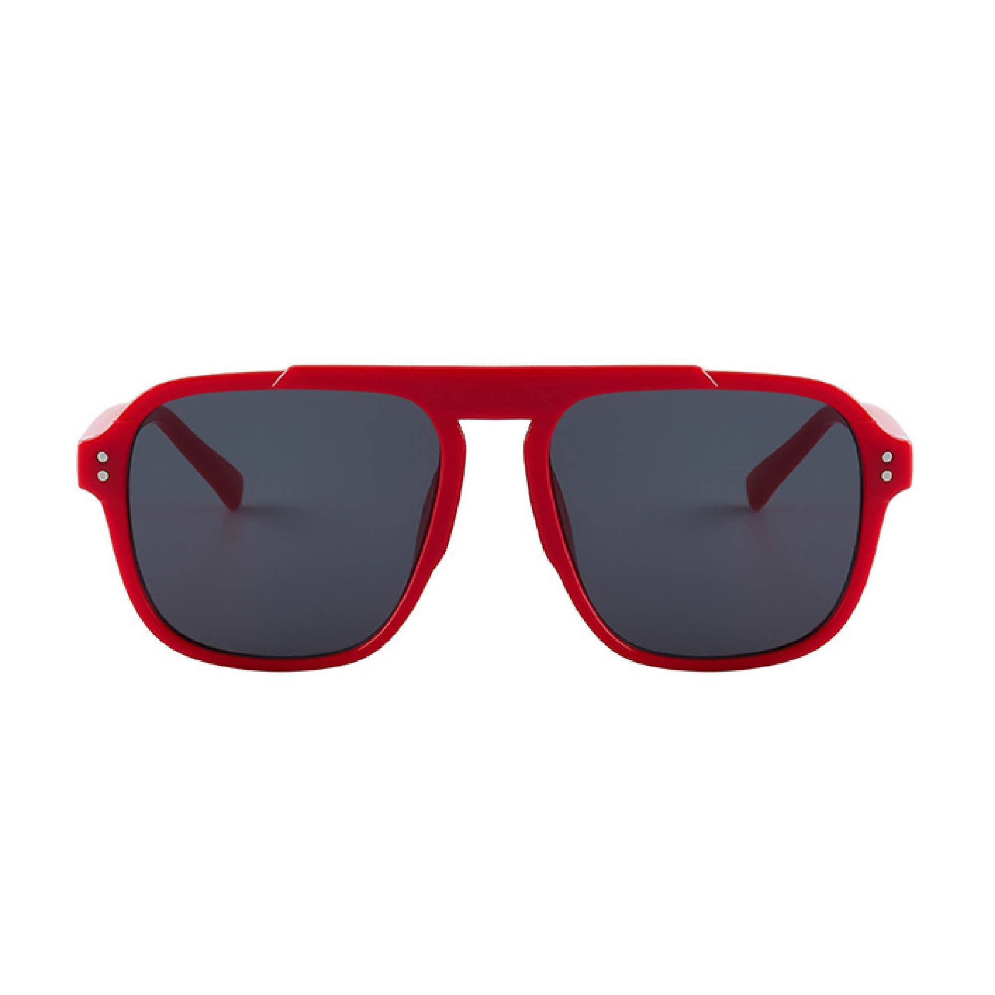 AUGEN By Visions India Retro Vintage Square Abstract Unisex Sunglasses UV400 Protected Large Size (Red, 114) - Pack of 1