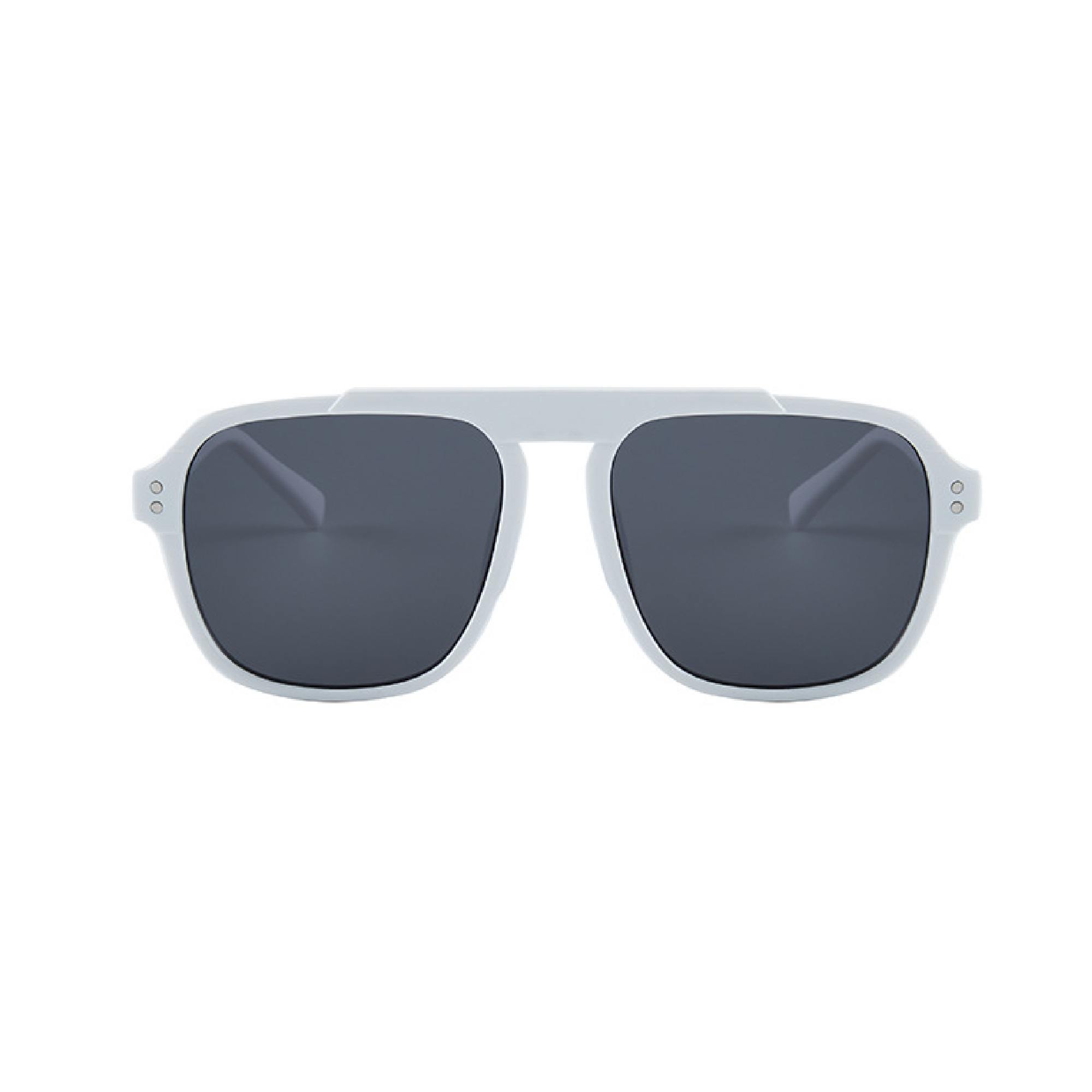 AUGEN By Visions India Retro Vintage Square Abstract Unisex Sunglasses UV400 Protected Large Size (White, 114) - Pack of 1