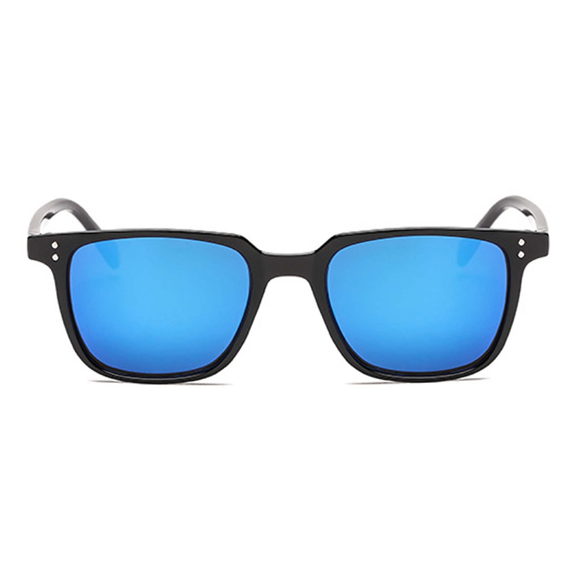 AUGEN By Visions India Retro Vintage Square Abstract Unisex Sunglasses UV400 Protected Medium Size (Blue, 116)- Pack of 1