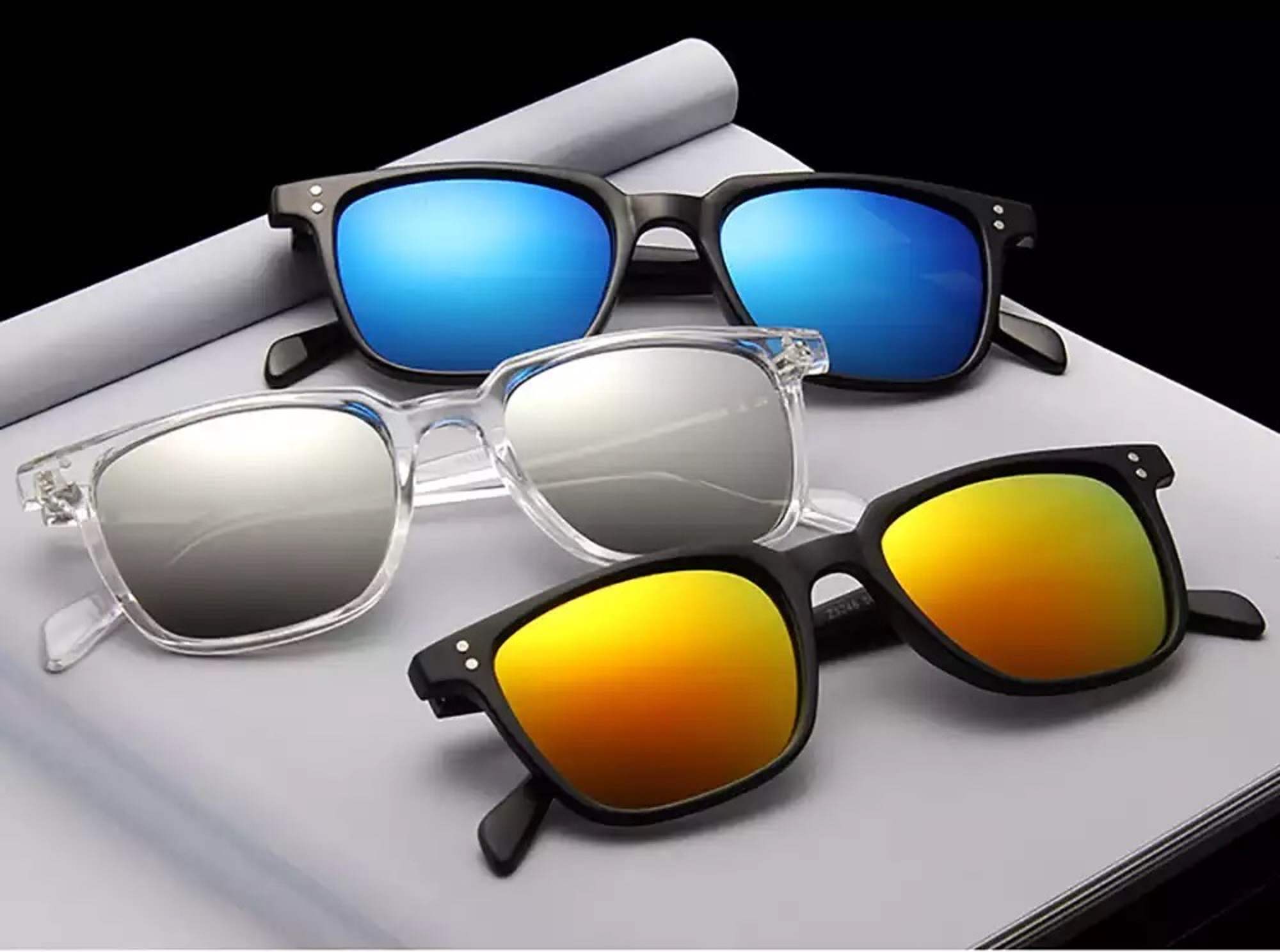AUGEN By Visions India Retro Vintage Square Abstract Unisex Sunglasses Uv400 Protected Medium Size (Silver, 116, Pack Of 1 - Uv Protected)