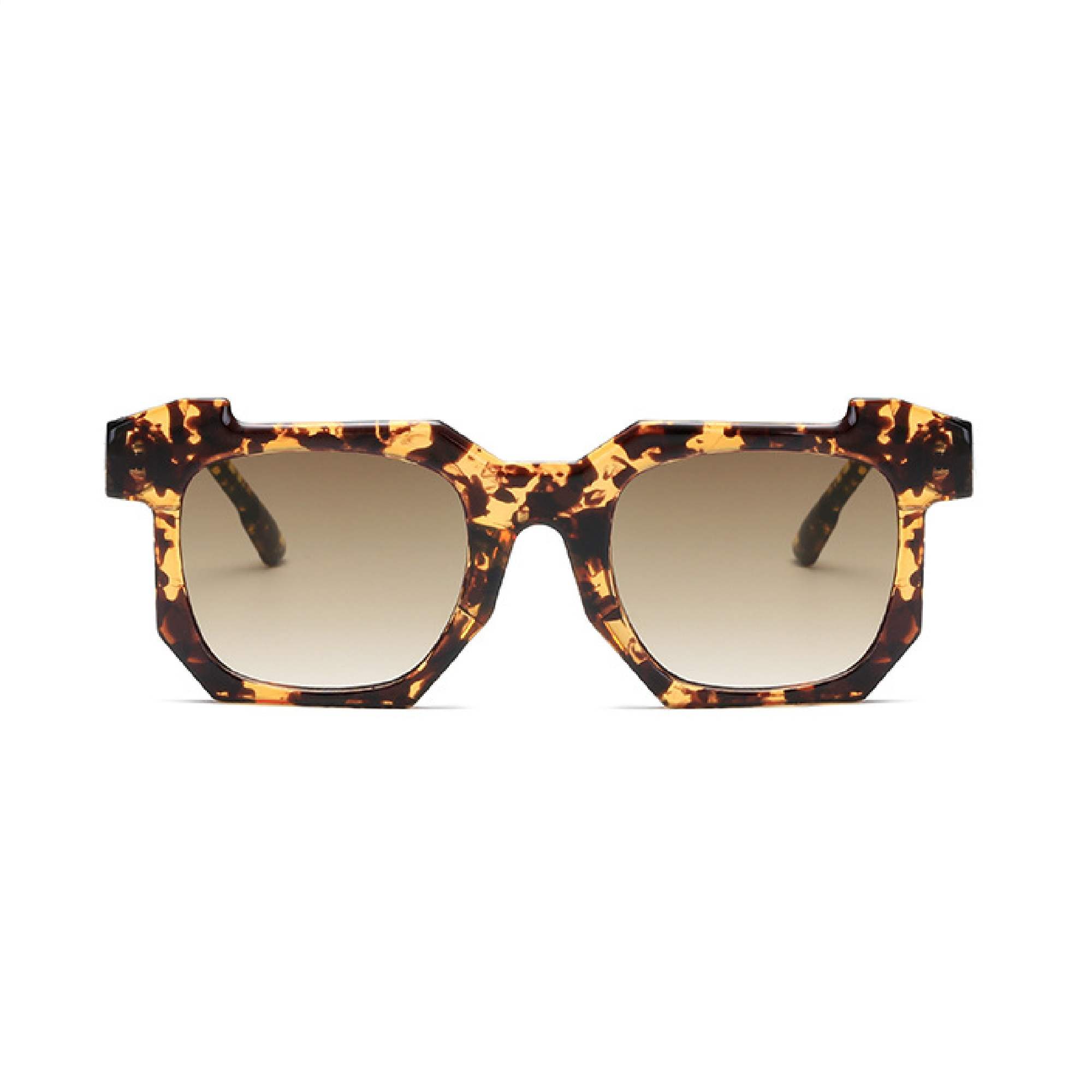 AUGEN By Visions India Retro Vintage Square Abstract Unisex Sunglasses UV400 Protected Medium Size (Brown, 117)