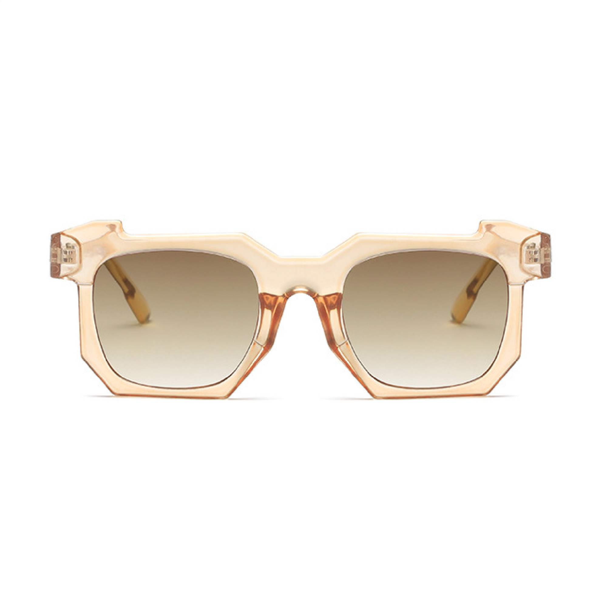AUGEN By Visions India Retro Vintage Square Abstract Unisex Sunglasses UV400 Protected Medium Size (Brown2, 117) - Pack of 1
