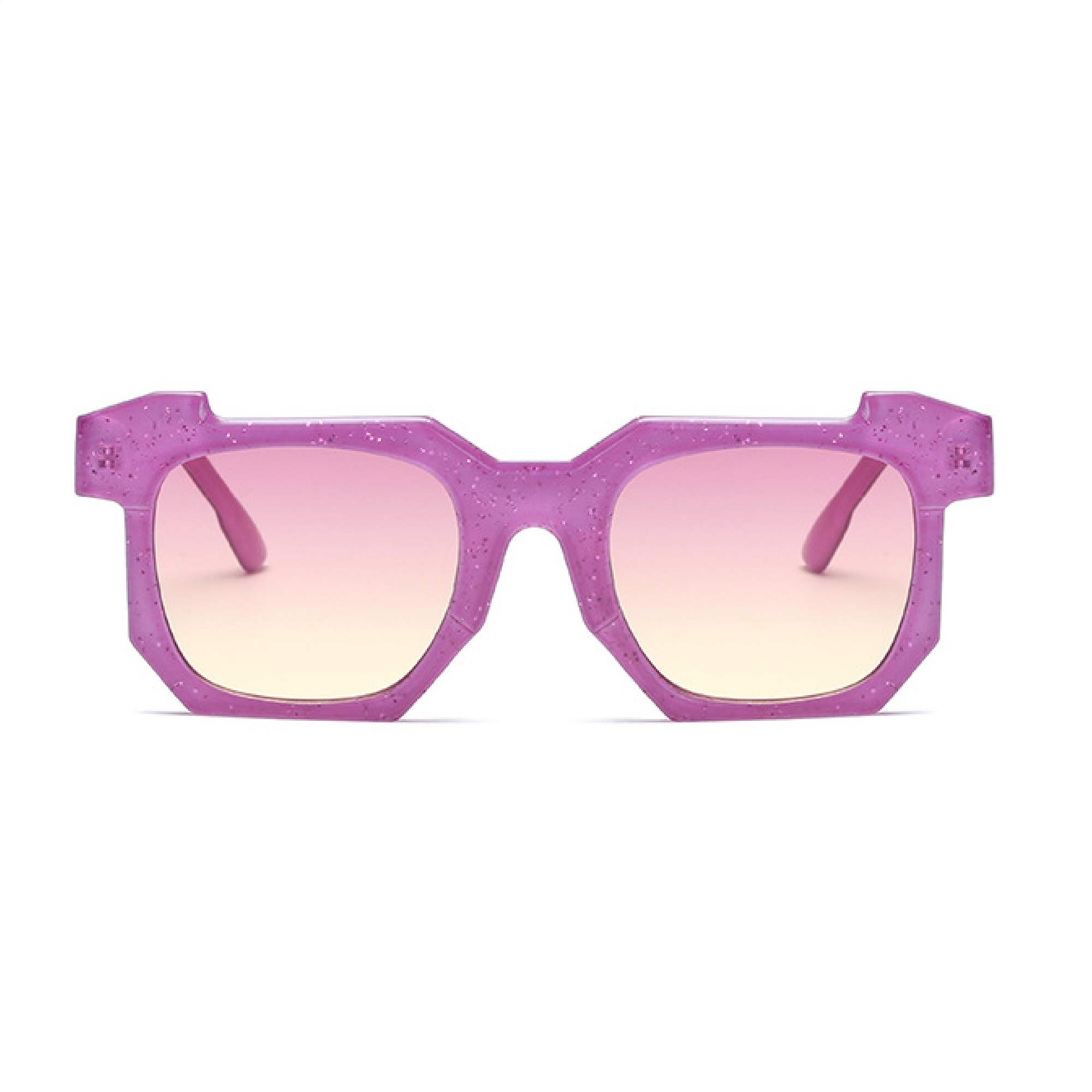 AUGEN By Visions India Retro Vintage Square Abstract Unisex Sunglasses UV400 Protected Medium Size (Purple, 117)- Pack of 1