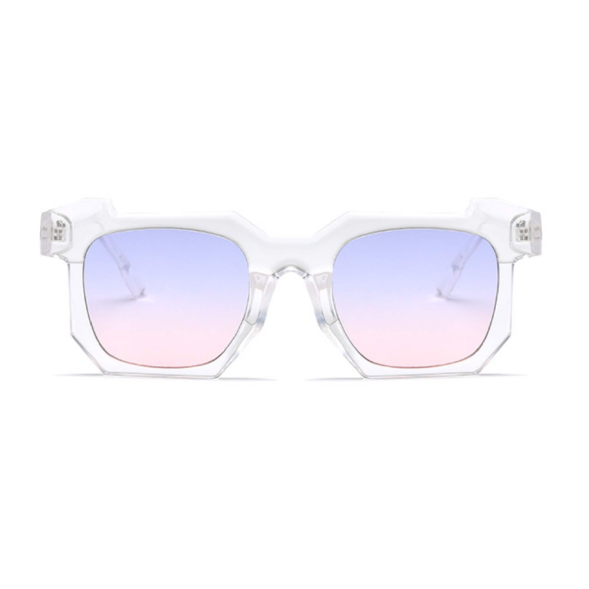 AUGEN By Visions India Retro Vintage Square Abstract Unisex Sunglasses UV400 Protected Medium Size (Violet, 117)