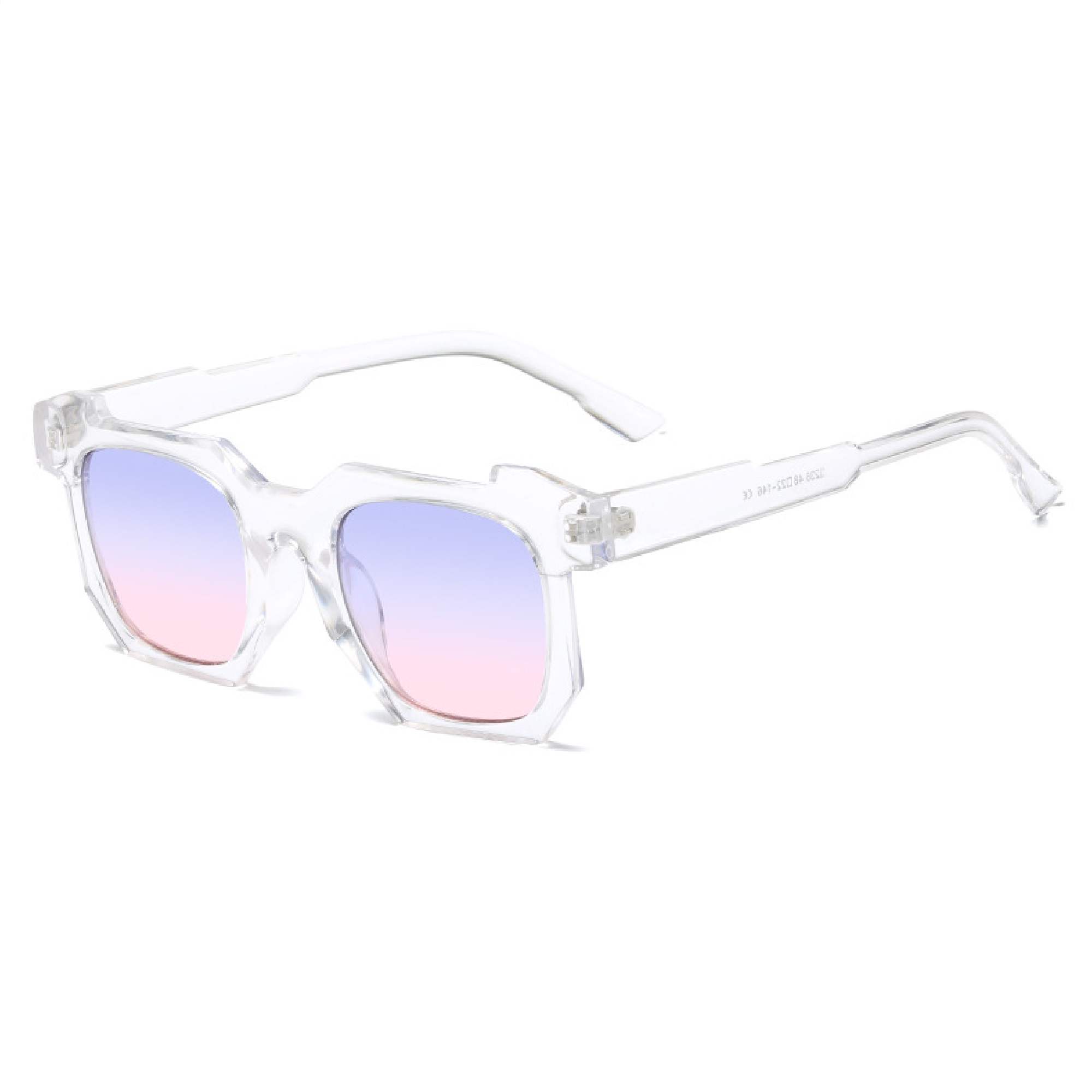 AUGEN By Visions India Retro Vintage Square Abstract Unisex Sunglasses UV400 Protected Medium Size (Violet, 117)