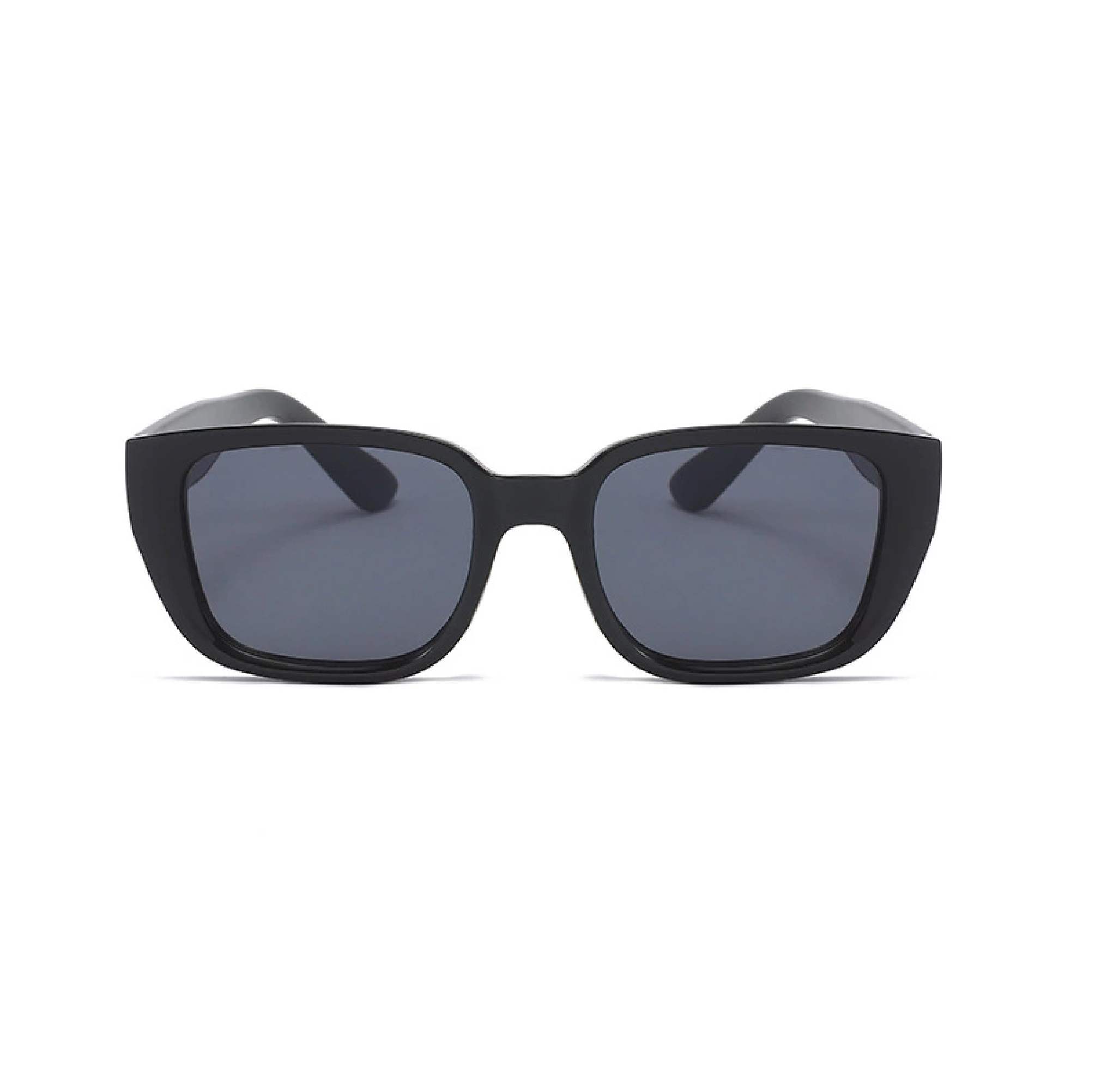 AUGEN By Visions India Retro Vintage Square Abstract Unisex Sunglasses UV400 Protected Medium Size (Black, 119) - Pack of 1