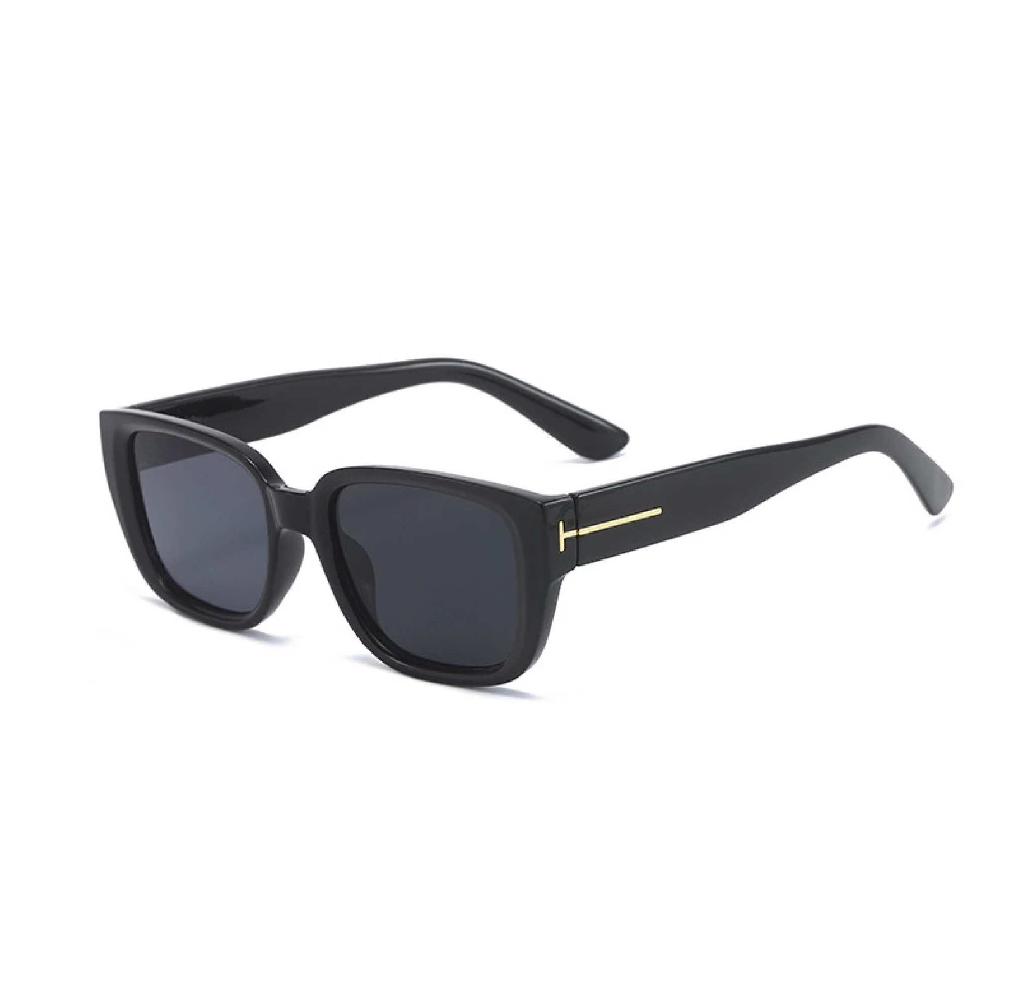 AUGEN By Visions India Retro Vintage Square Abstract Unisex Sunglasses UV400 Protected Medium Size (Black, 119) - Pack of 1