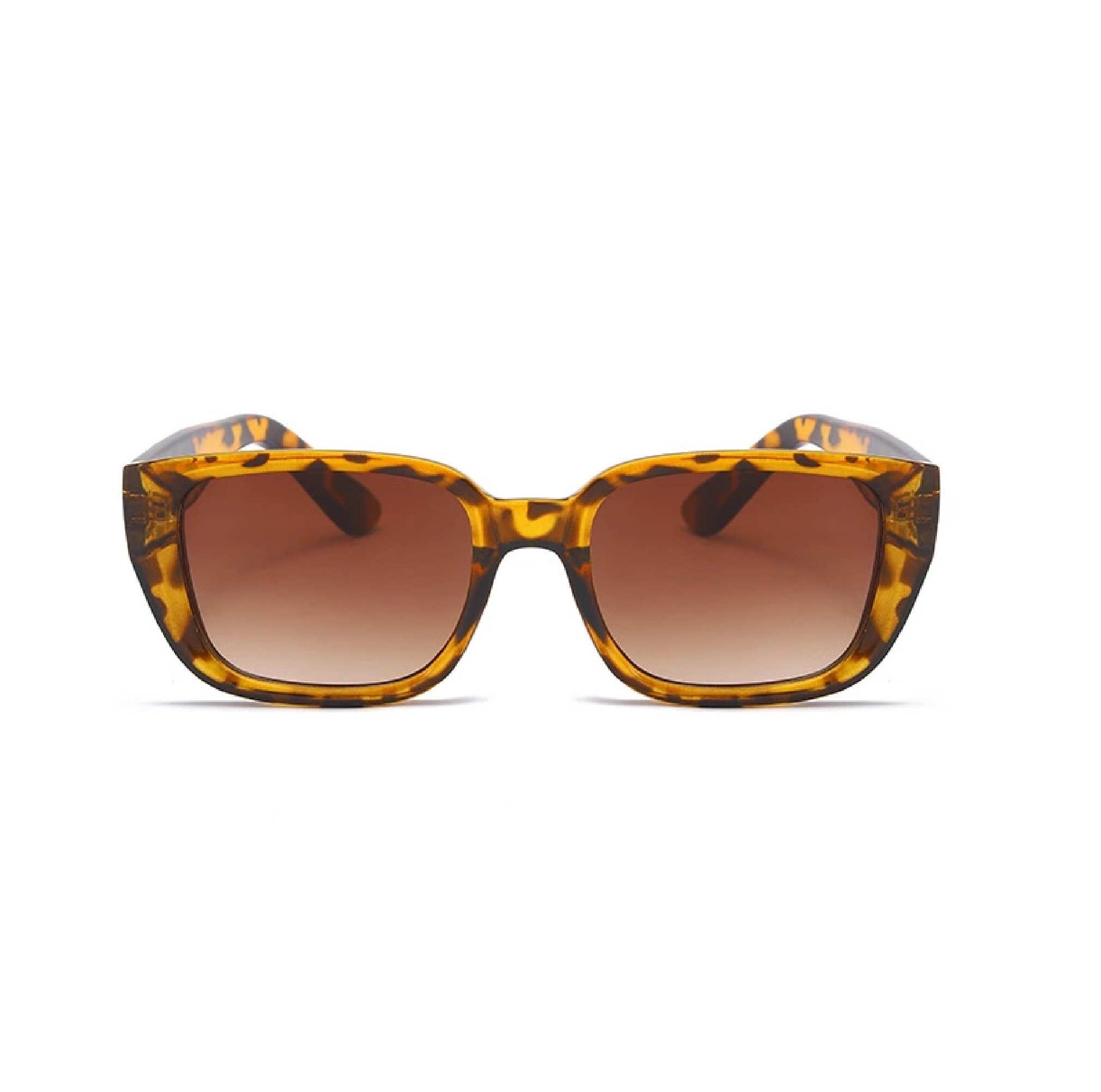 AUGEN By Visions India Retro Vintage Square Abstract Unisex Sunglasses UV400 Protected Medium Size (DaBrown, 119)- Pack of 1