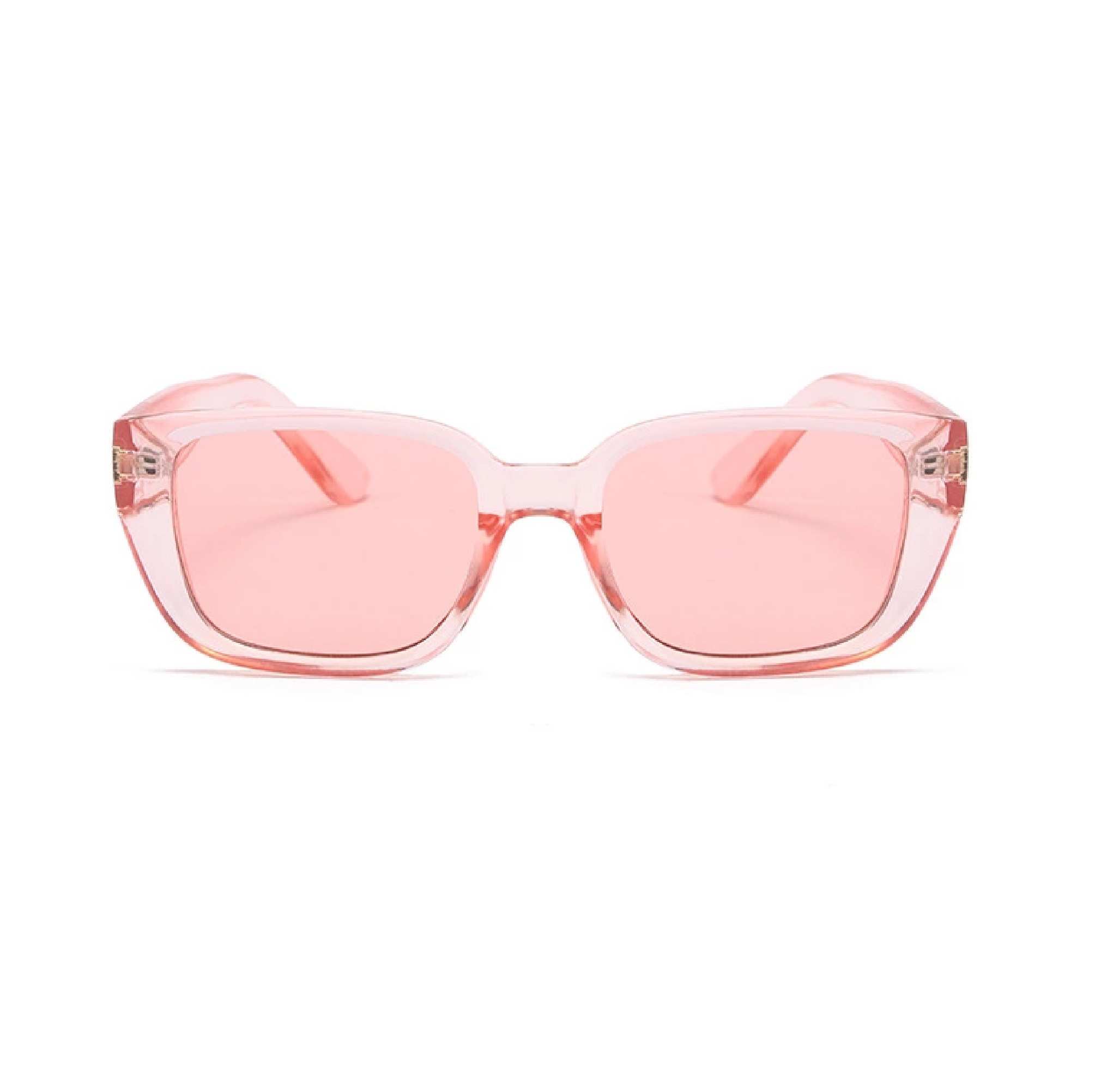 AUGEN By Visions India Retro Vintage Square Abstract Unisex Sunglasses UV400 Protected Medium Size (Pink, 119) - Pack of 1