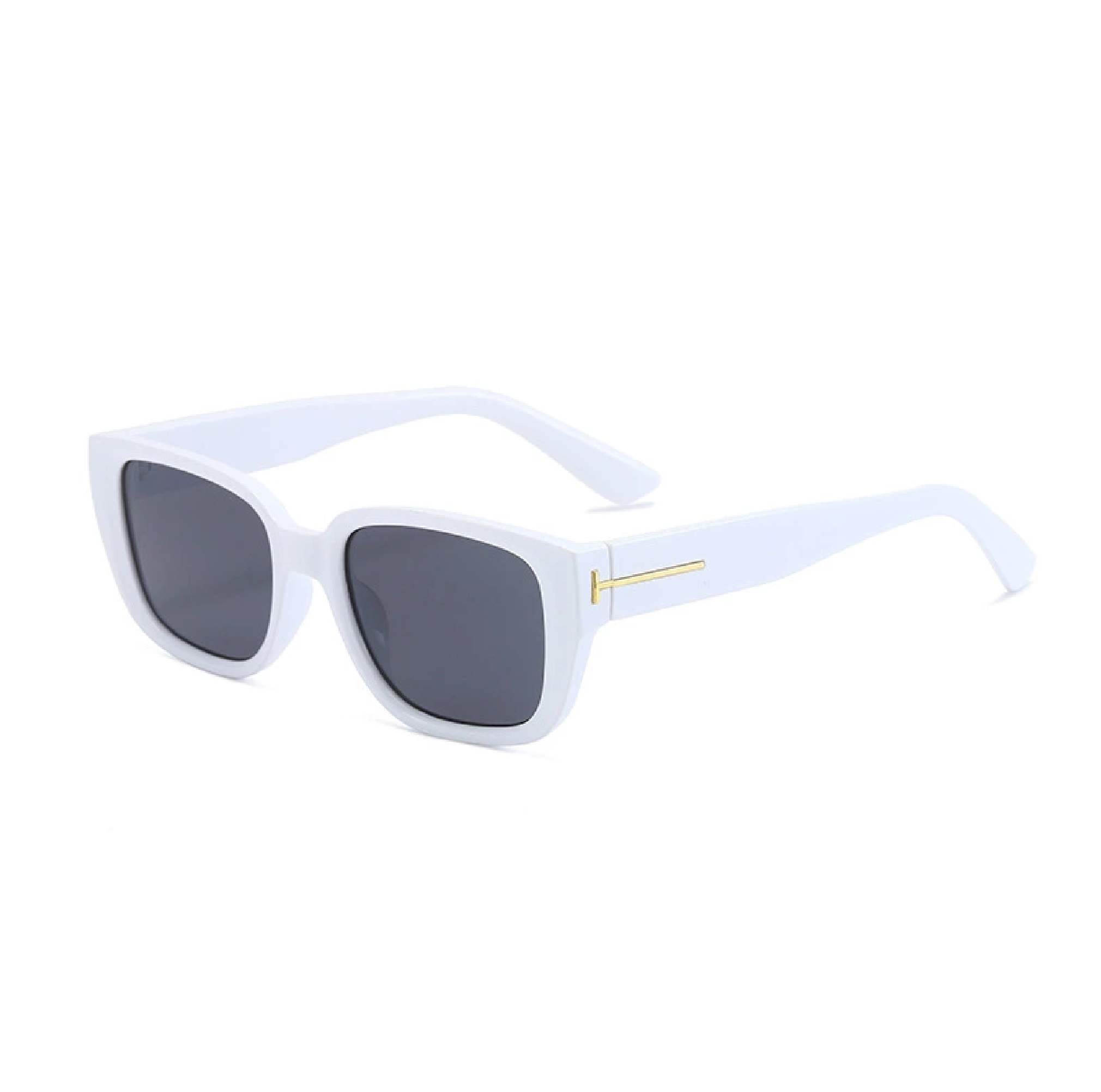 AUGEN By Visions India Retro Vintage Square Abstract Unisex Sunglasses UV400 Protected Medium Size (White, 119) - Pack of 1
