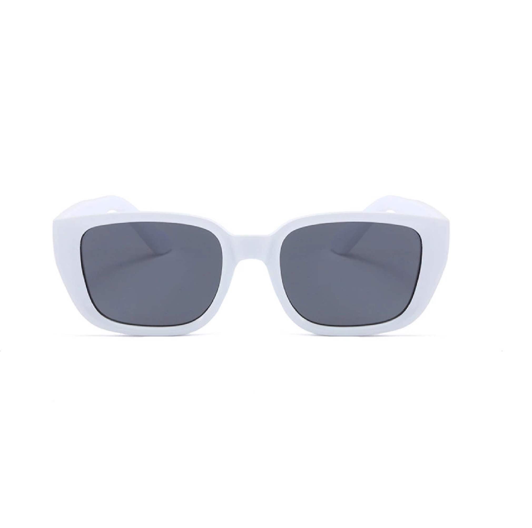 AUGEN By Visions India Retro Vintage Square Abstract Unisex Sunglasses UV400 Protected Medium Size (White, 119) - Pack of 1