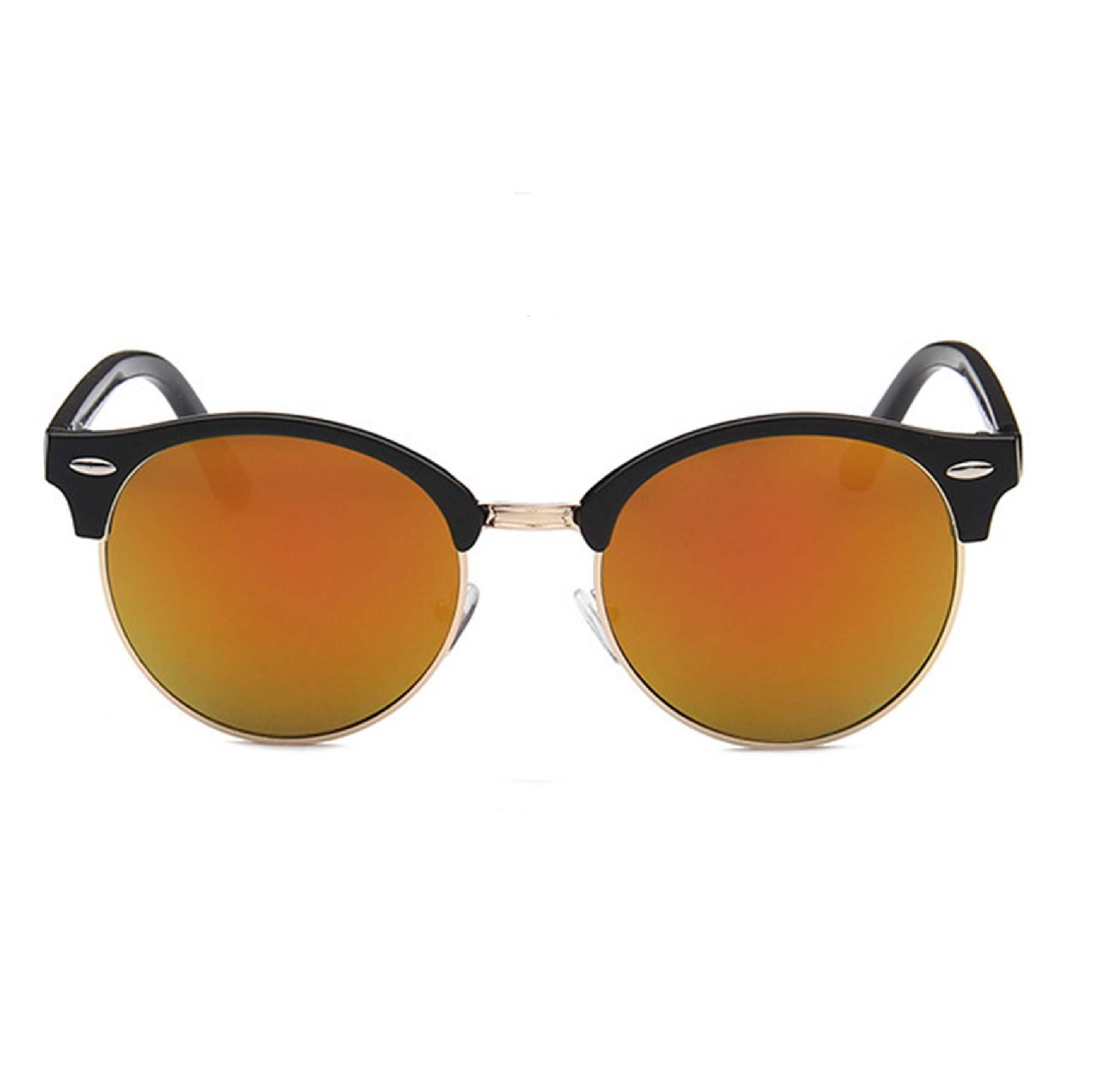 AUGEN By Visions India Retro Vintage Round Abstract Unisex Sunglasses UV400 Protected Medium Size (Gold, 122)