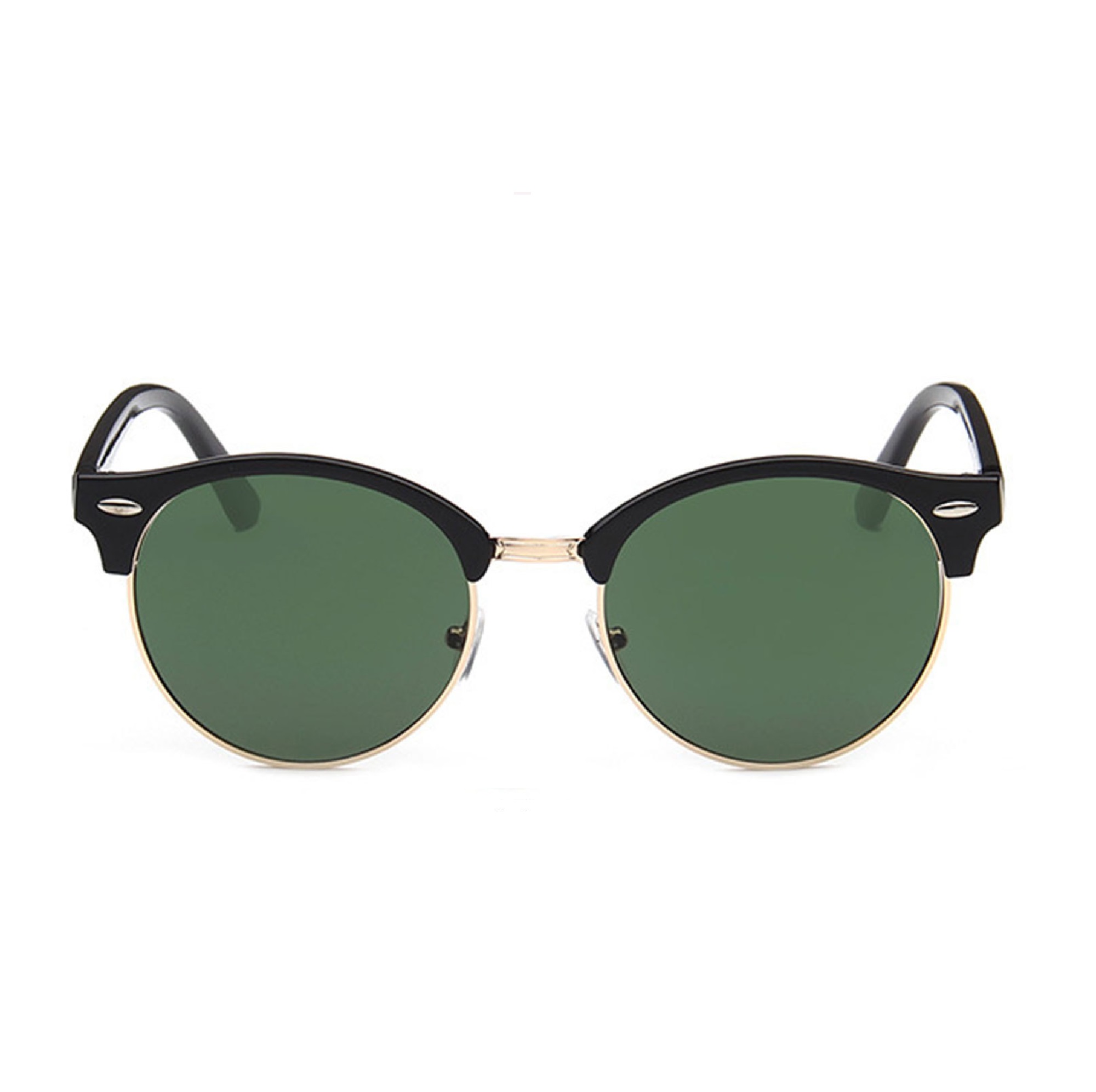 AUGEN By Visions India Retro Vintage Round Abstract Unisex Sunglasses UV400 Protected Medium Size (Green, 122)