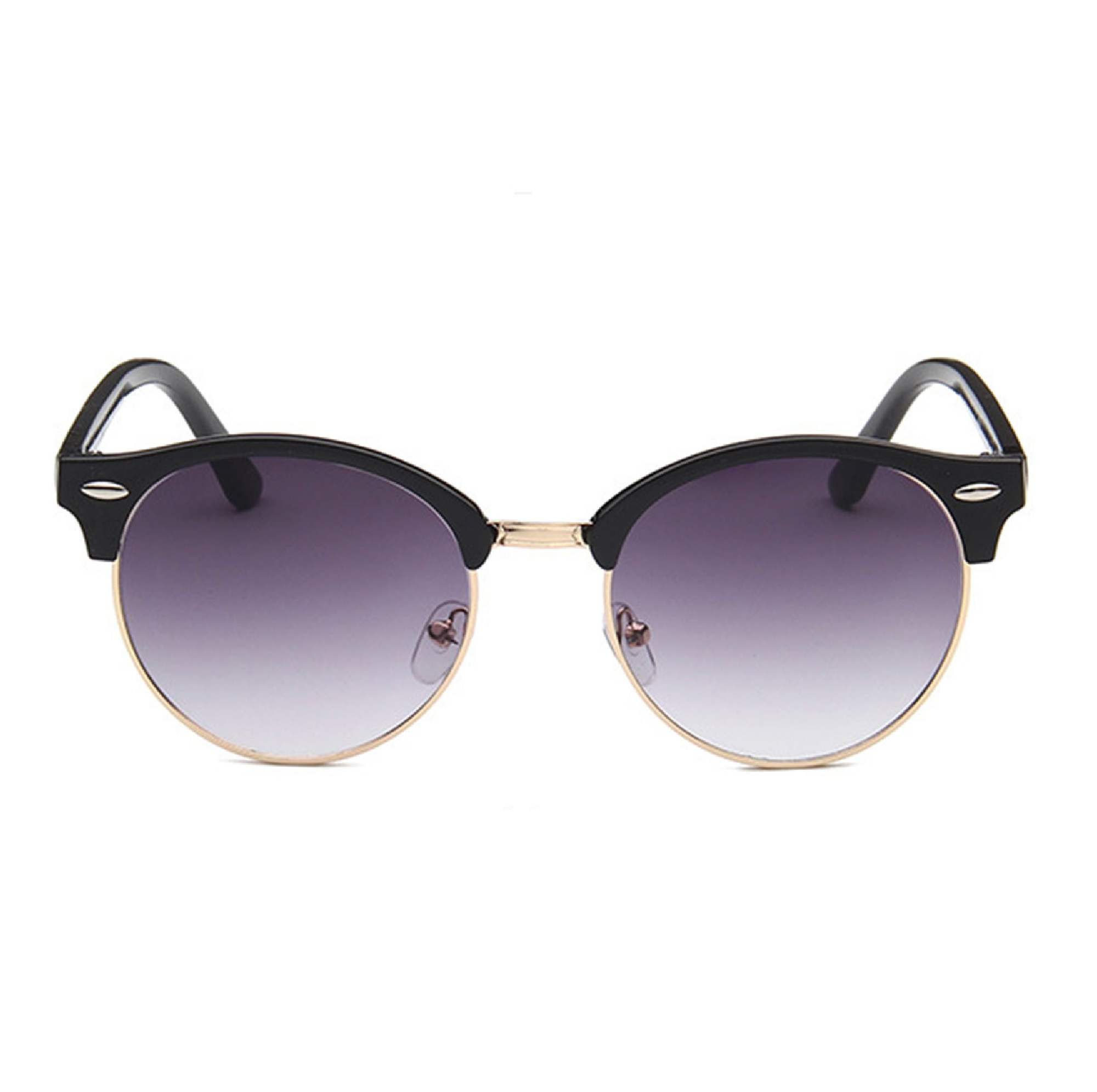AUGEN By Visions India Retro Vintage Round Abstract Unisex Sunglasses UV400 Protected Medium Size (Grey, 122)